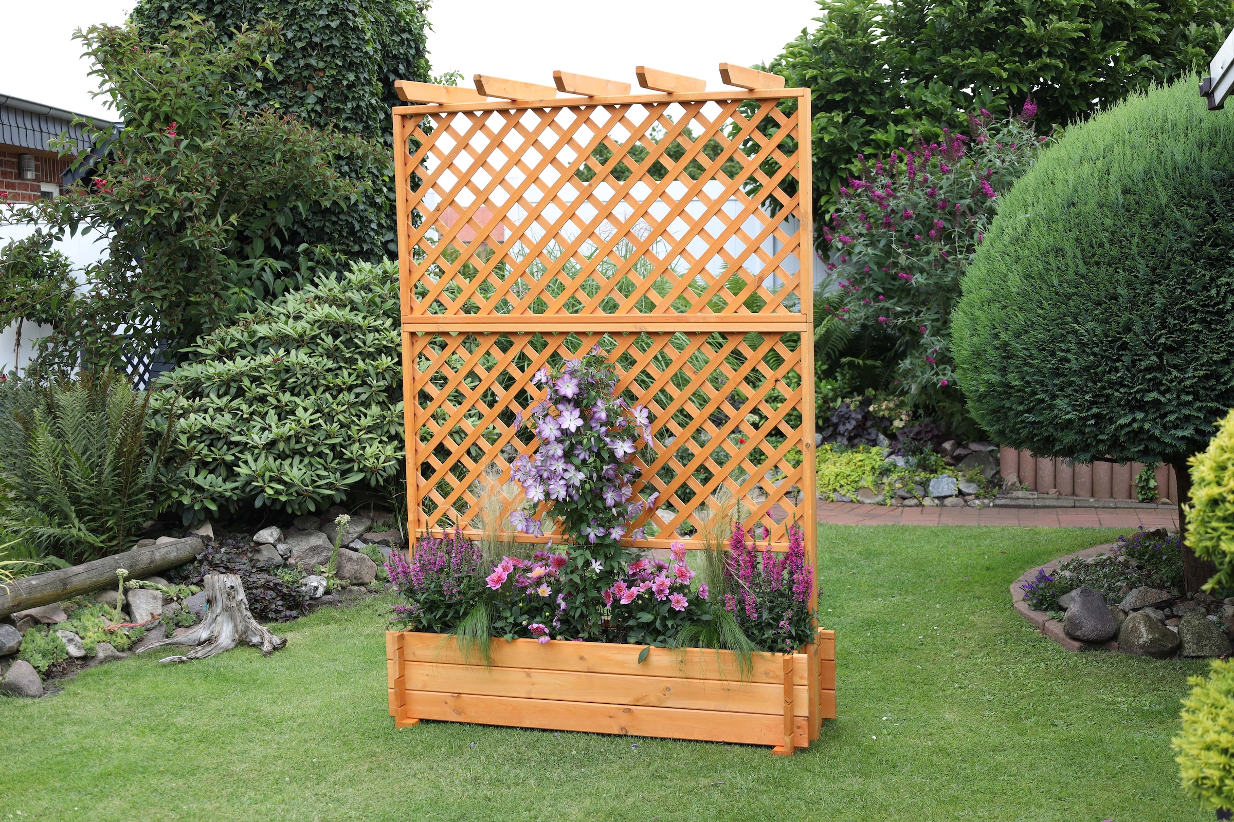 promadino Spalier, Pergola mit Pflanzkasten, BxTxH: 140x65x200 cm