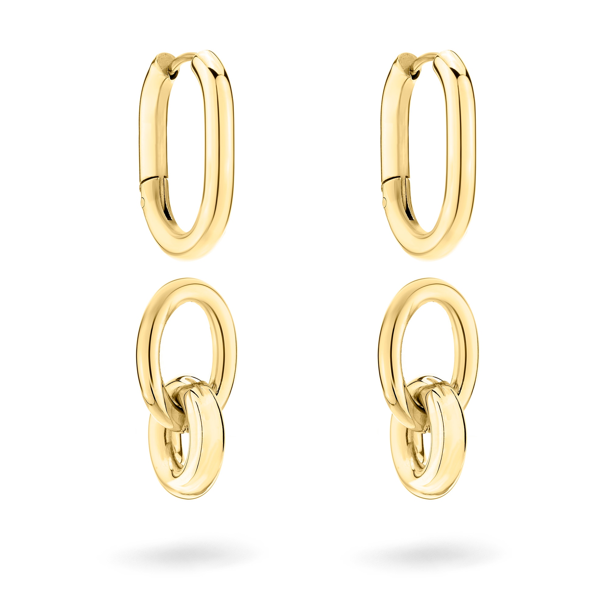 Liebeskind Berlin Paar Creolen »Schmuck Geschenk Edelstahl Ohrringe Modern Knot« Einhänger abnehmbar