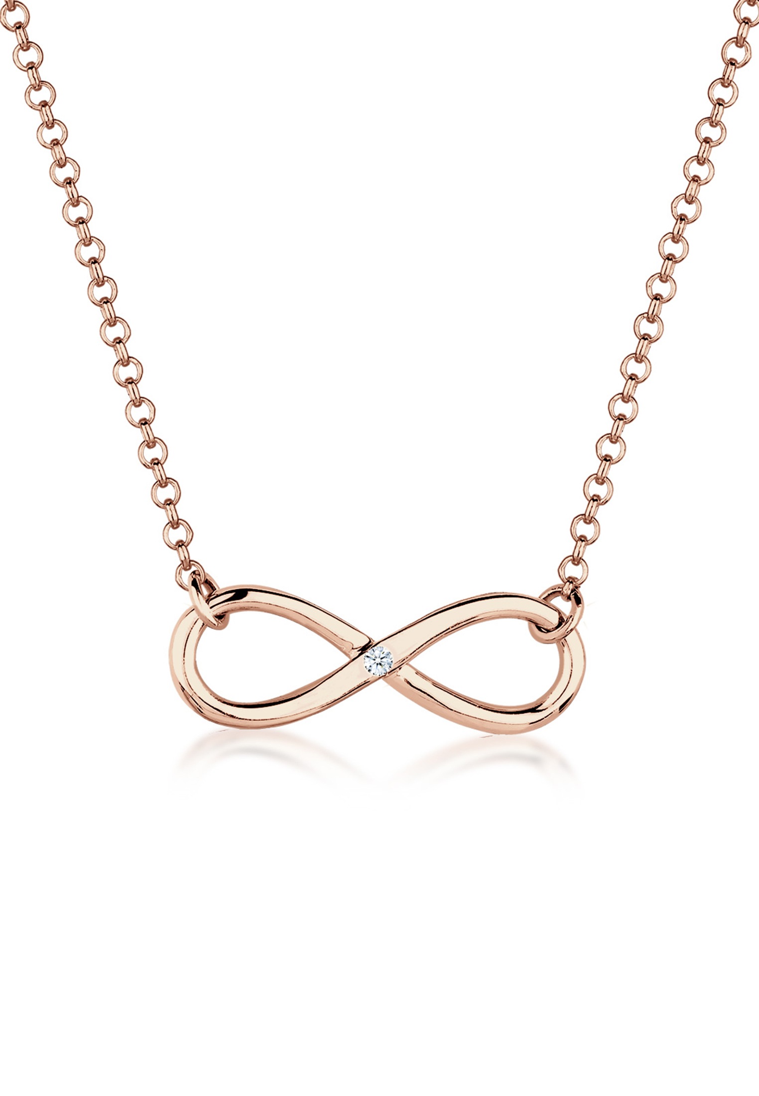 Elli DIAMONDS Silberkette »Halskette Infinity Pure Diamant (0.03 ct.) 925 Silber«
