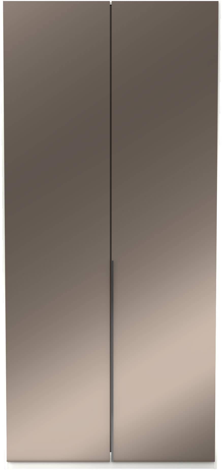 Musterring Kleiderschrank »San Diego, Kleiderschrank, Schrank, Garderobe, mit Glastüren« weiß, Türen gedämpft, 2 Höhen, mehrere Breiten, MADE IN GERMANY, 1 Stk. tlg. 2-türig (gedämpft), 2 Böden, 1 Kleiderstange, Chromgriffe