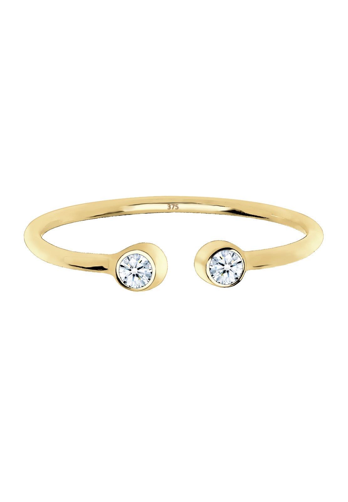 Elli DIAMONDS Diamantring »Ring Diamant Weiß Brillantschliff (0.06 ct) 375 Gelbgold offen«