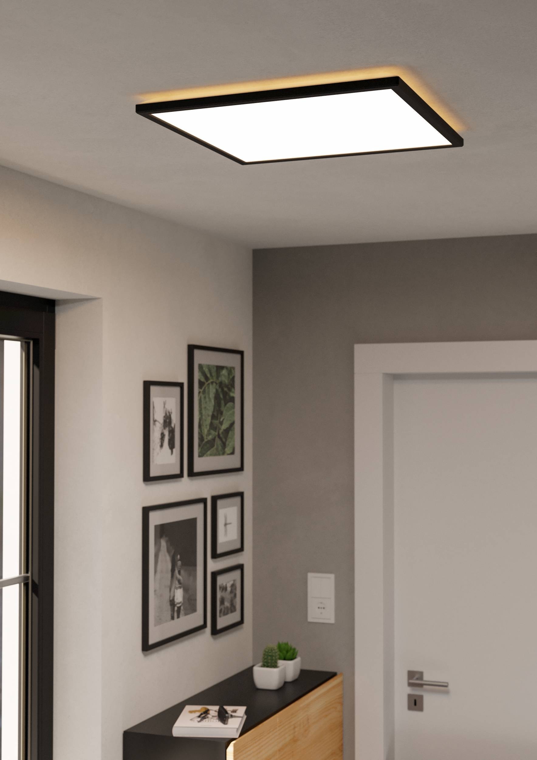 EGLO Deckenleuchte »Rovito-R Deckenlampe, Deckenbeleuchtung, Badlampe, Kunststoff, IP44« LED-Modul 1 Stk. Kaltweiß | Neutralweiß | Warmweiß Wand-/Deckenleuchte - L50 x B50 x H3,2 cm - schwarz - 17W inkl.