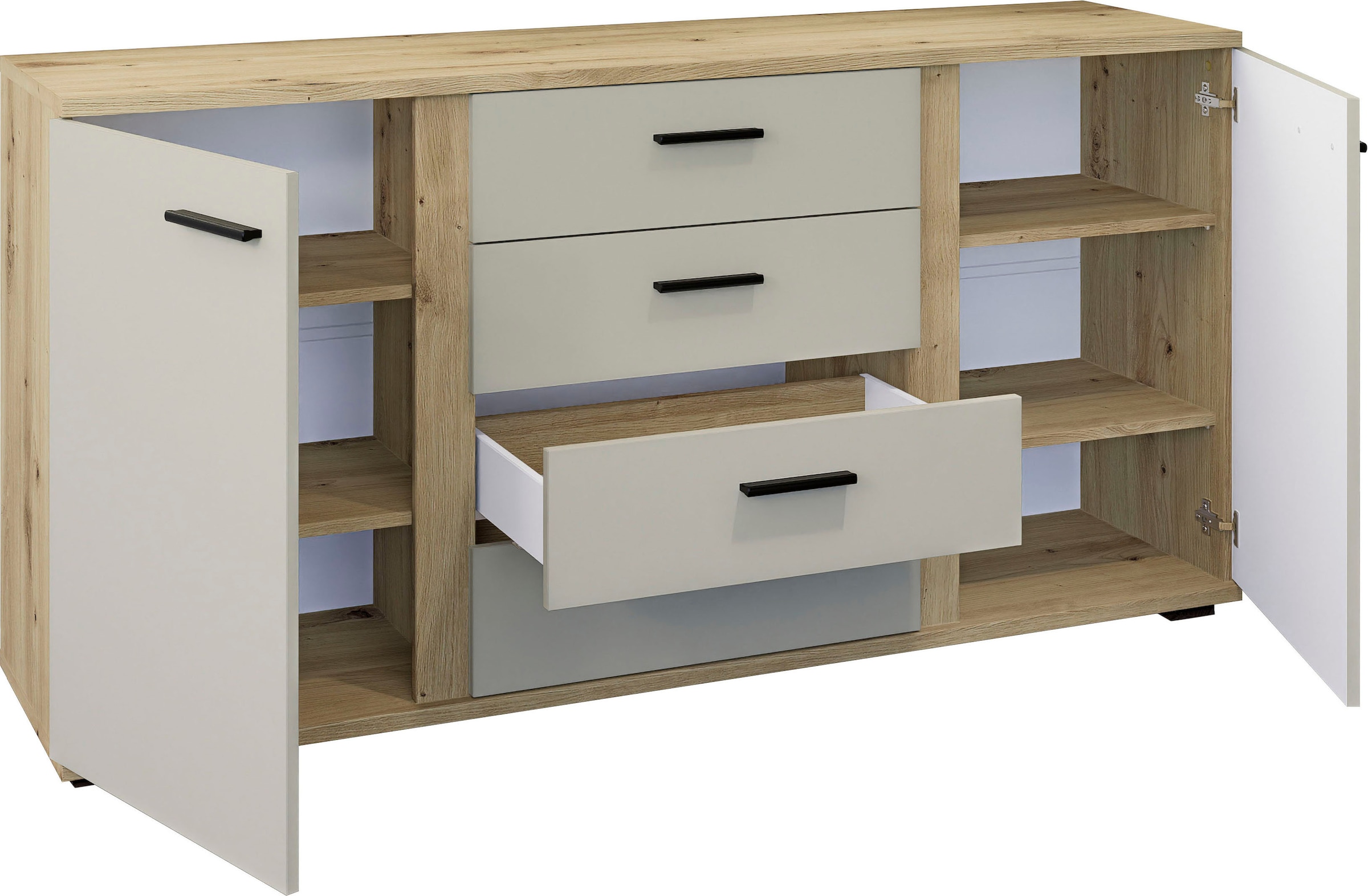 HBZ Sideboard »Kanada, BxHxT 170x84x40 cm« 1 Stk. tlg. Breite 170cm, Unterflurauszug, Melaminbeschichtung