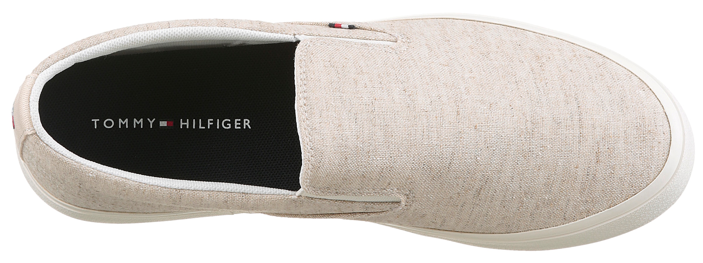 Tommy Hilfiger Slip-On Sneaker »TH HI VULC LOW SLIP ON CH«, Freizeitschuh, Schlupfschuh, Halbschuh mit seitlichen Gummizügen