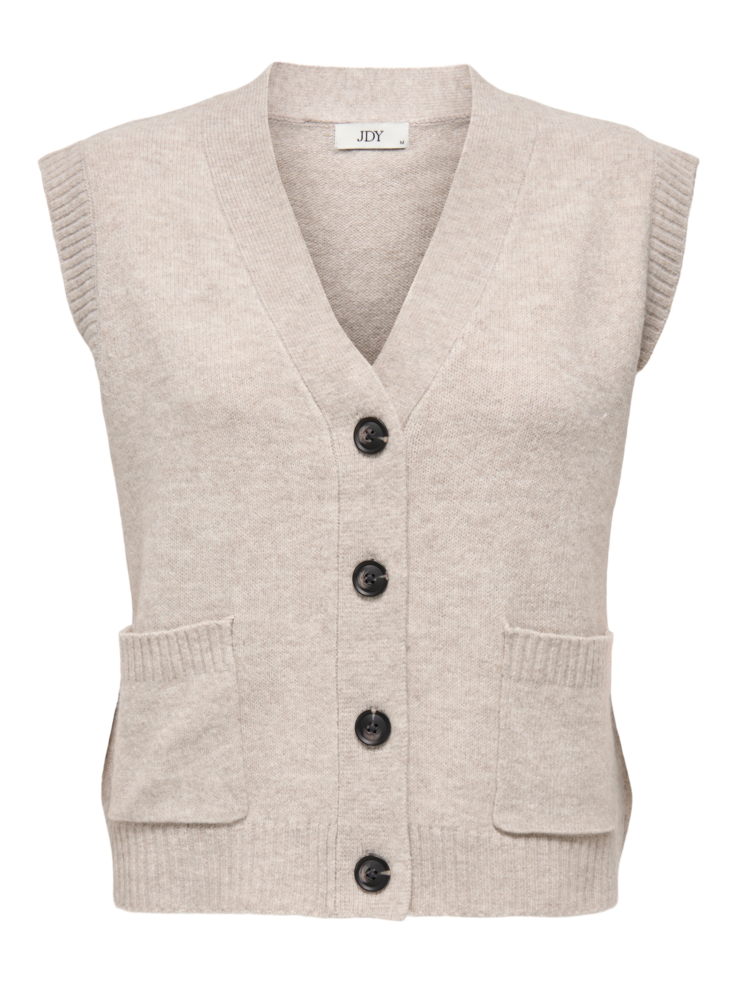 JDY Strickweste »JDYSUPER S/L V-NECK VEST KNT NOOS« Materialmix