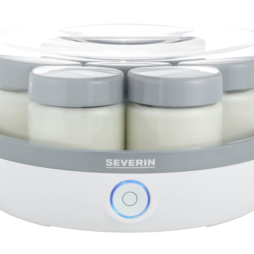 Severin Joghurtbereiter »JG 3520«, 14 Portionsbehälter, je 150 ml, 14 auslaufsichere Portionsgläser, transparenter Deckel