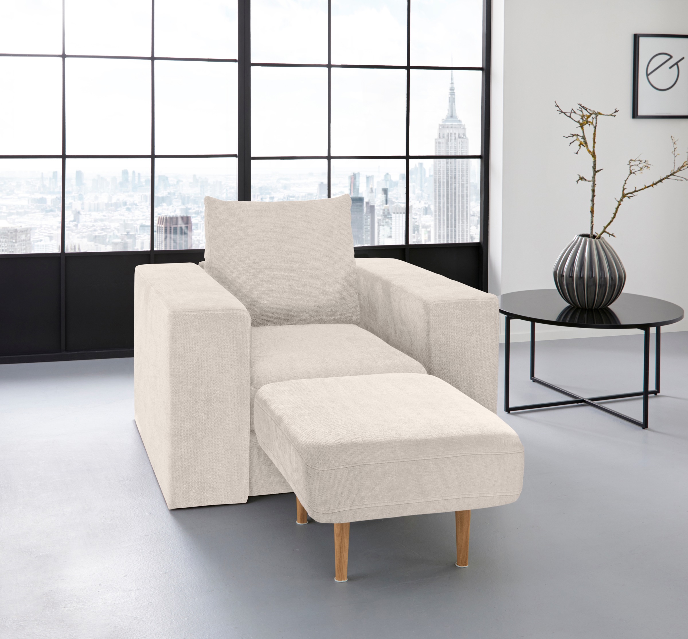 LOOKS by Wolfgang Joop Sessel »Looksv«, Verwandlungssessel: aus Sessel wird Sessel mit Hocker