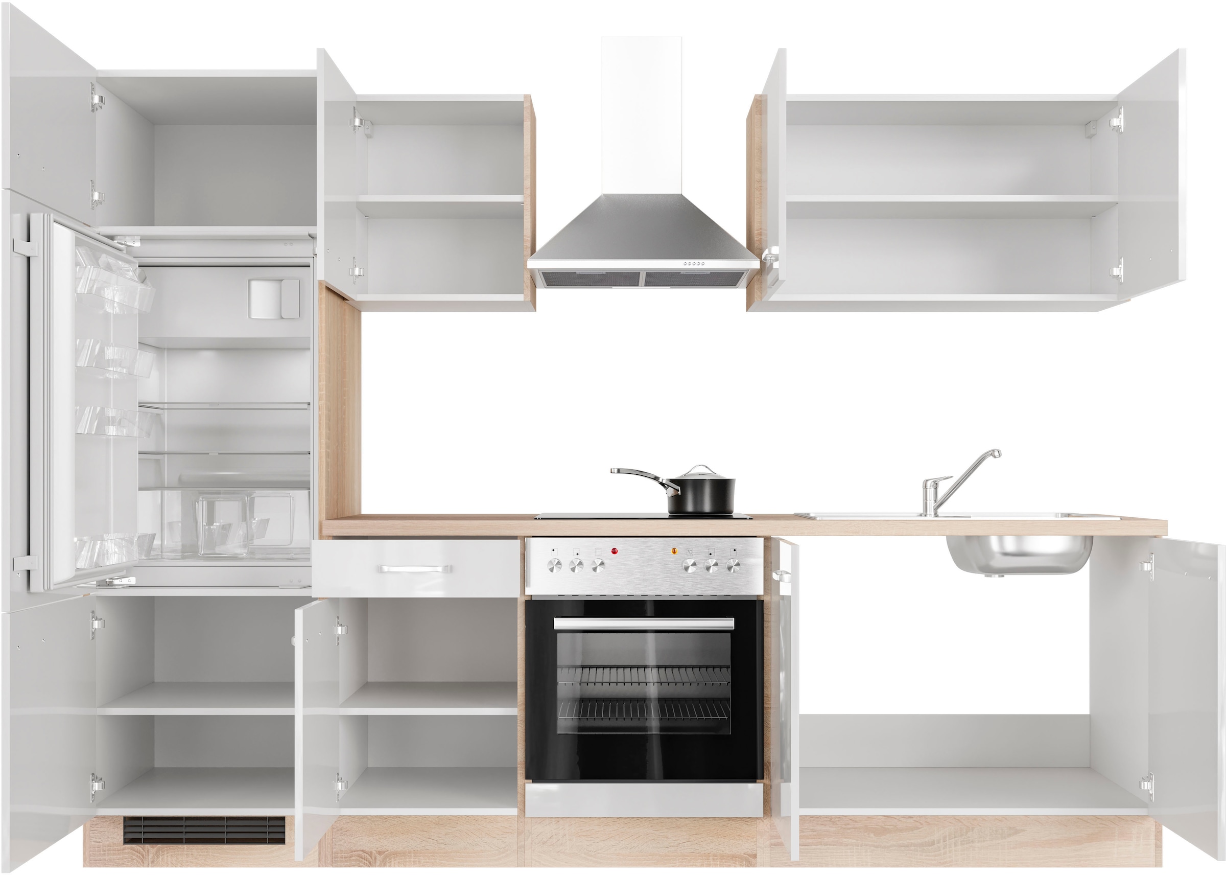 Flex-Well Küchenzeile »Florenz« wahlweise mit E-Geräten, Gesamtbreite 270 cm