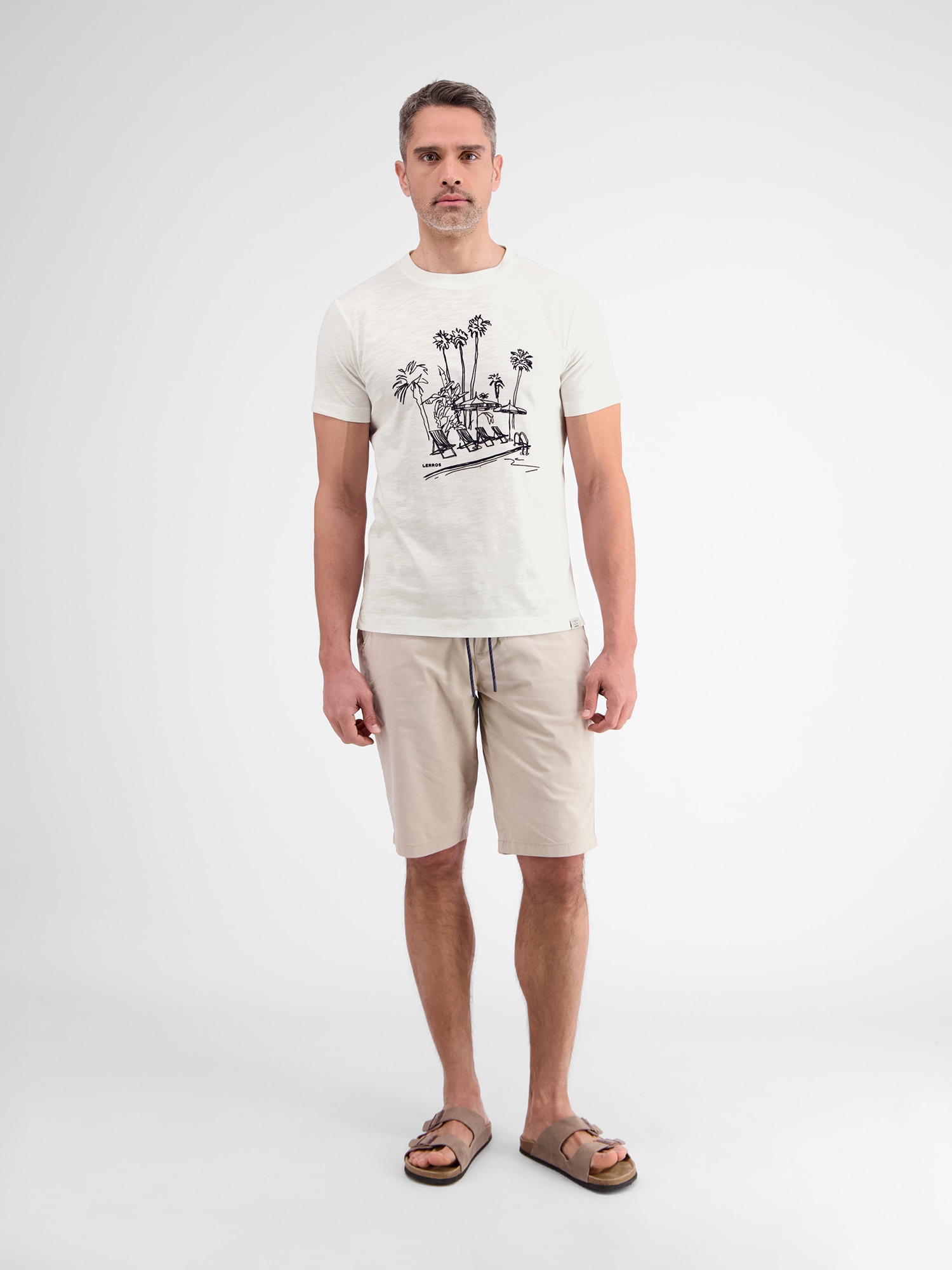 T-Shirt »LERROS Herren T-Shirt, manuell designter Frontprint«