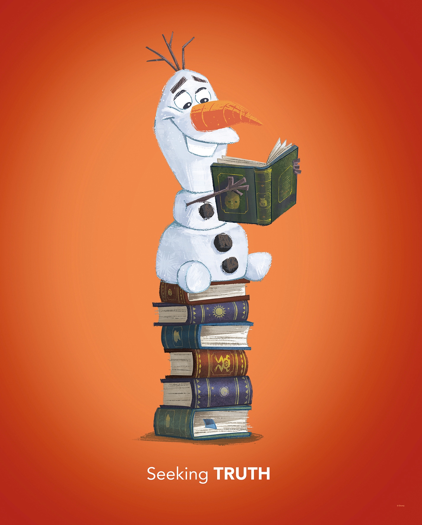 Komar Bild "Frozen Olaf Reading" Disney 1 Stk. tlg. Wandbild zur Dekoration im Kinderzimmer - ohne Rahmen