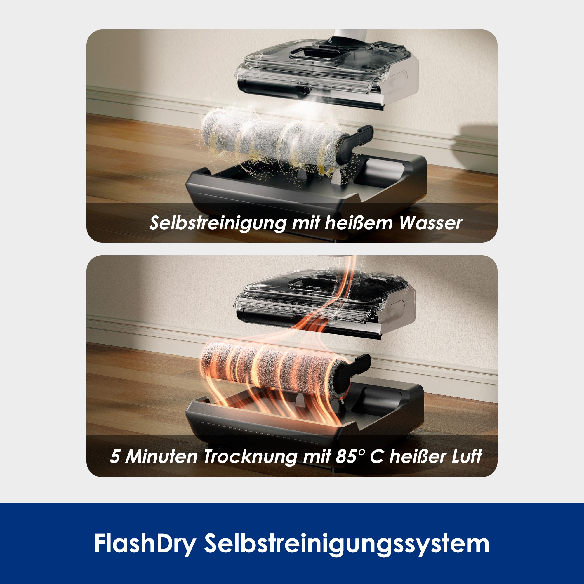 Tineco Nass-Trocken-Sauger »Floor One Switch S6 Stretch Plus mit 85°Grad Heißluft-Trocknung«, für Tierhaare & Allergiker, Selbstreinigung, Teppich & Hartboden
