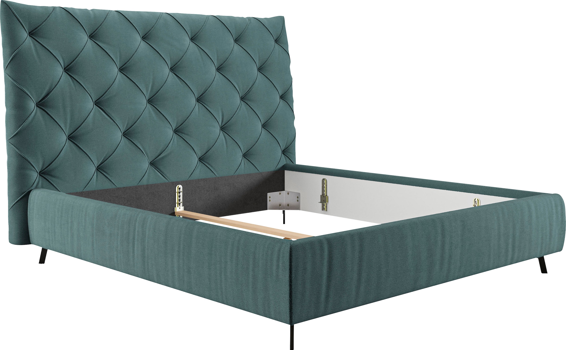 Leonique Polsterbett »Maxime, in 4 Breiten bis 200cm, auch in Leder« Kopfteilhöhe 143 cm, belastbar bis 280 kg, auch in Überlänge 220cm