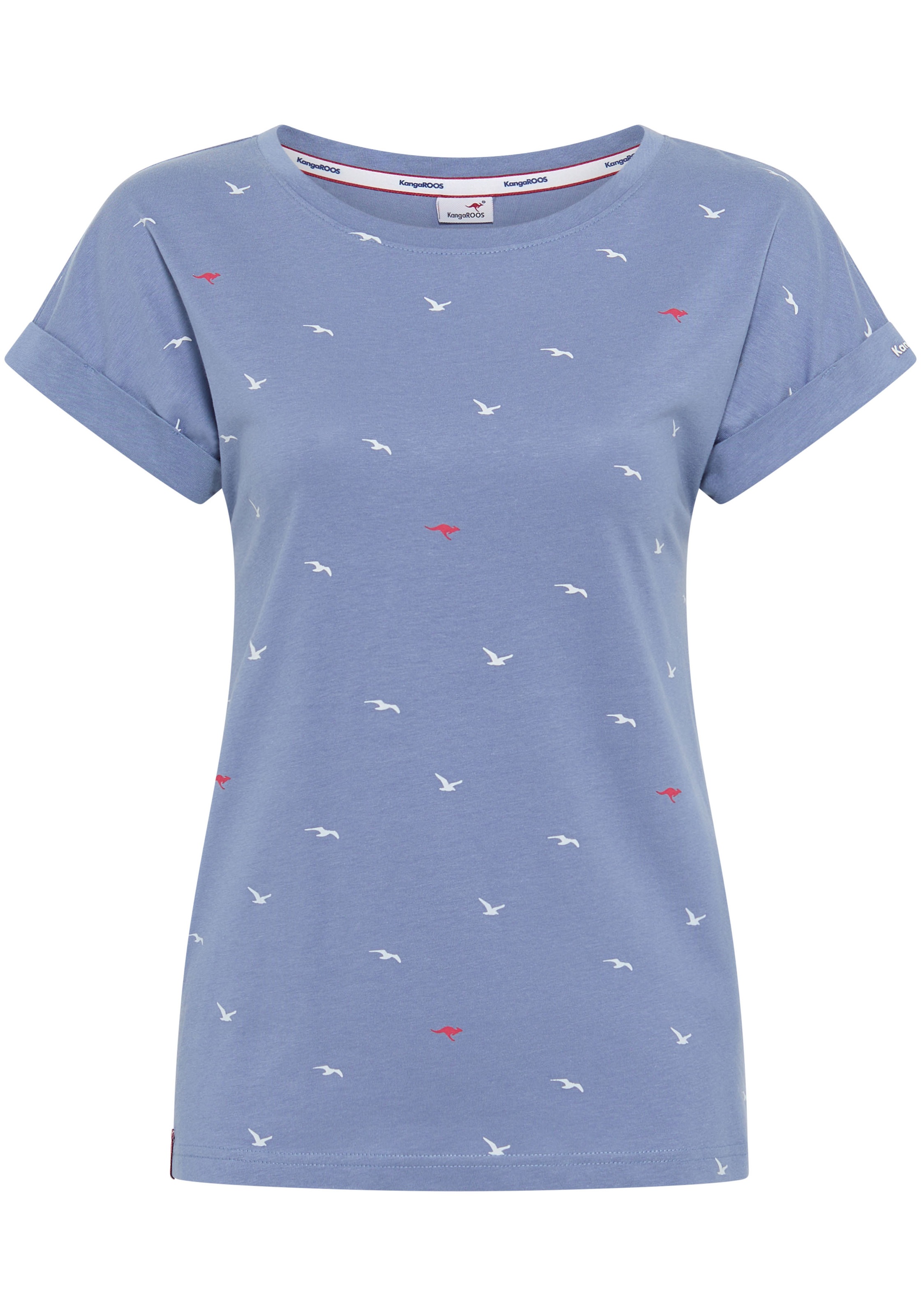 KangaROOS Print-Shirt, kurzärmelig, figurumspielend, mit Print, mit Rundhalsausschnitt