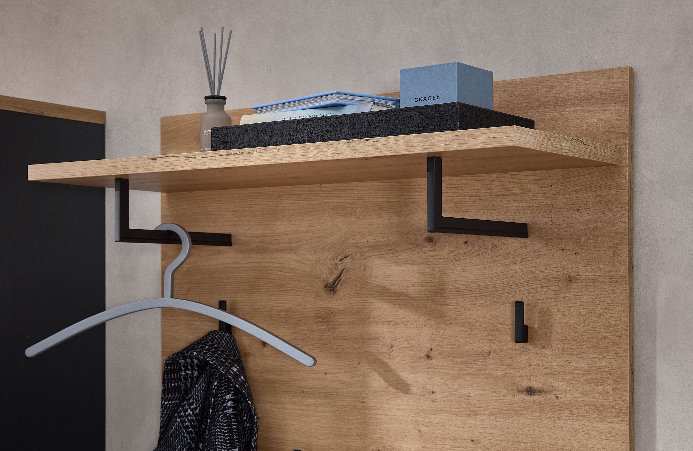 OTTO home Regal »Bergen Garderobenpaneel, 80x100x30cm (B/H/T)« 1 Stk. tlg. 4 Haken, Ablage, Kleiderstange