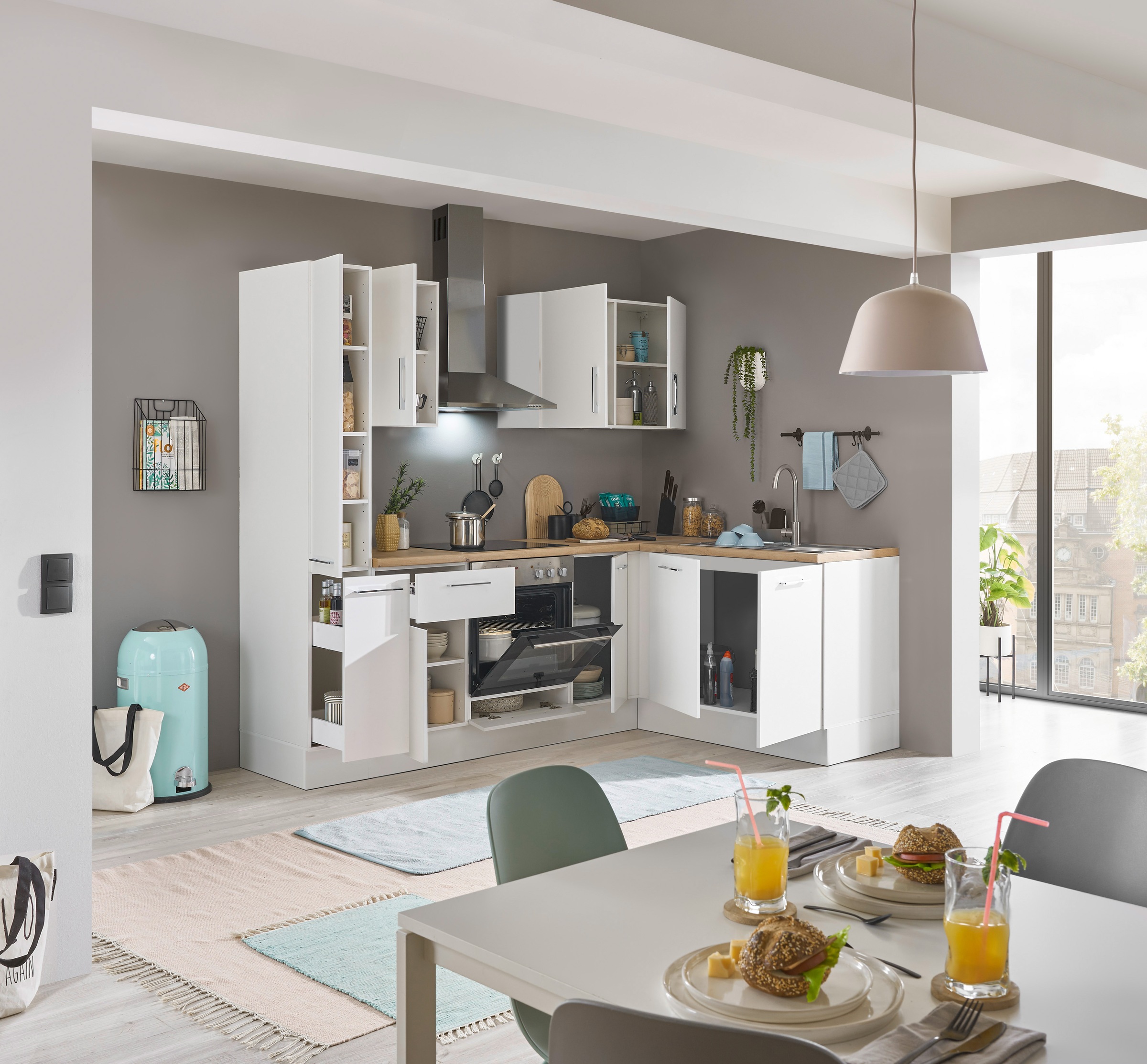 BASIC by Balculina Winkelküche »Turin«, Stellbreite 240x175 cm, wahlweise mit E-Geräten