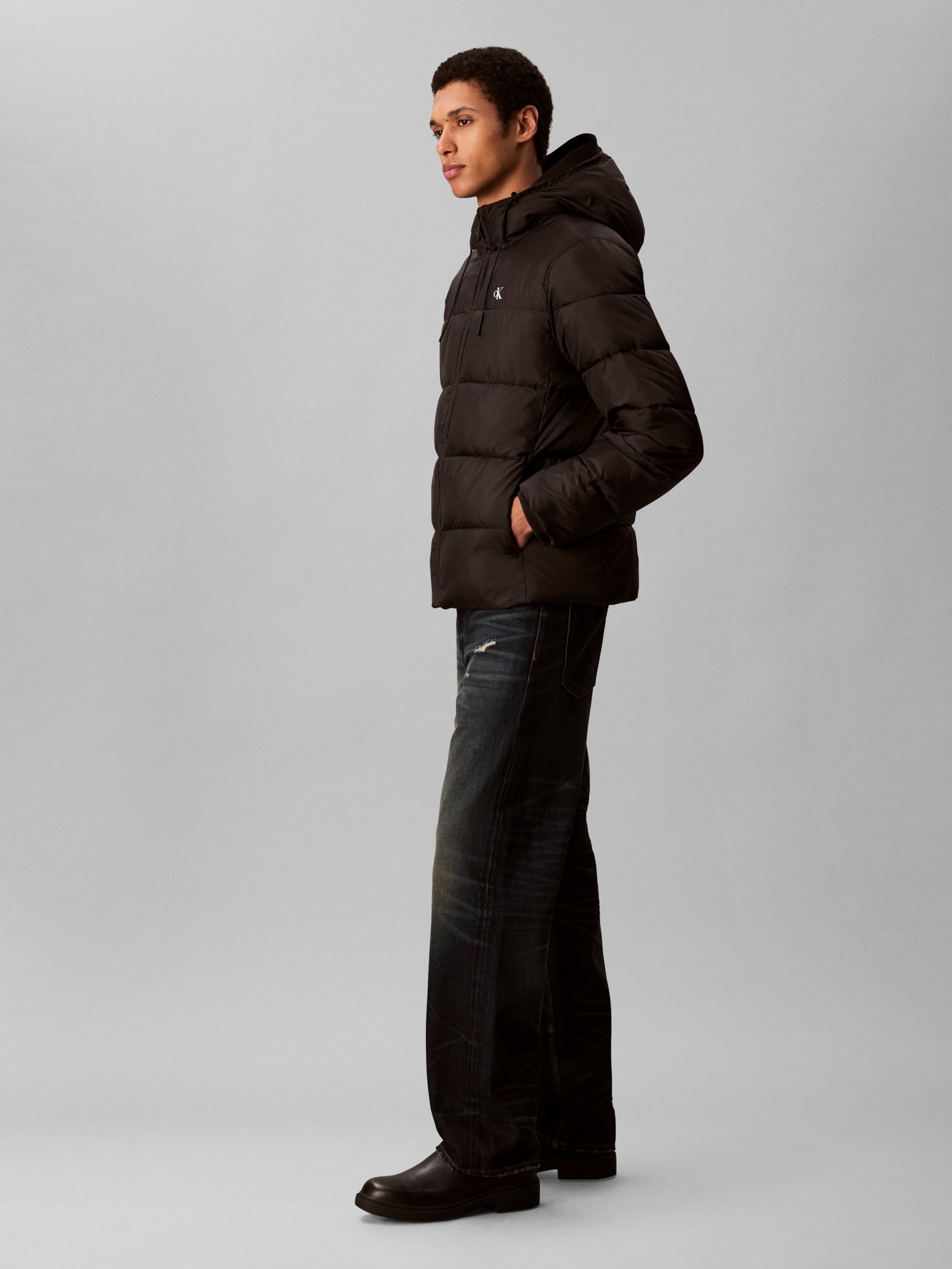 Calvin Klein Steppjacke mit Kapuze Kapuze mit Kordelzug, regular fit