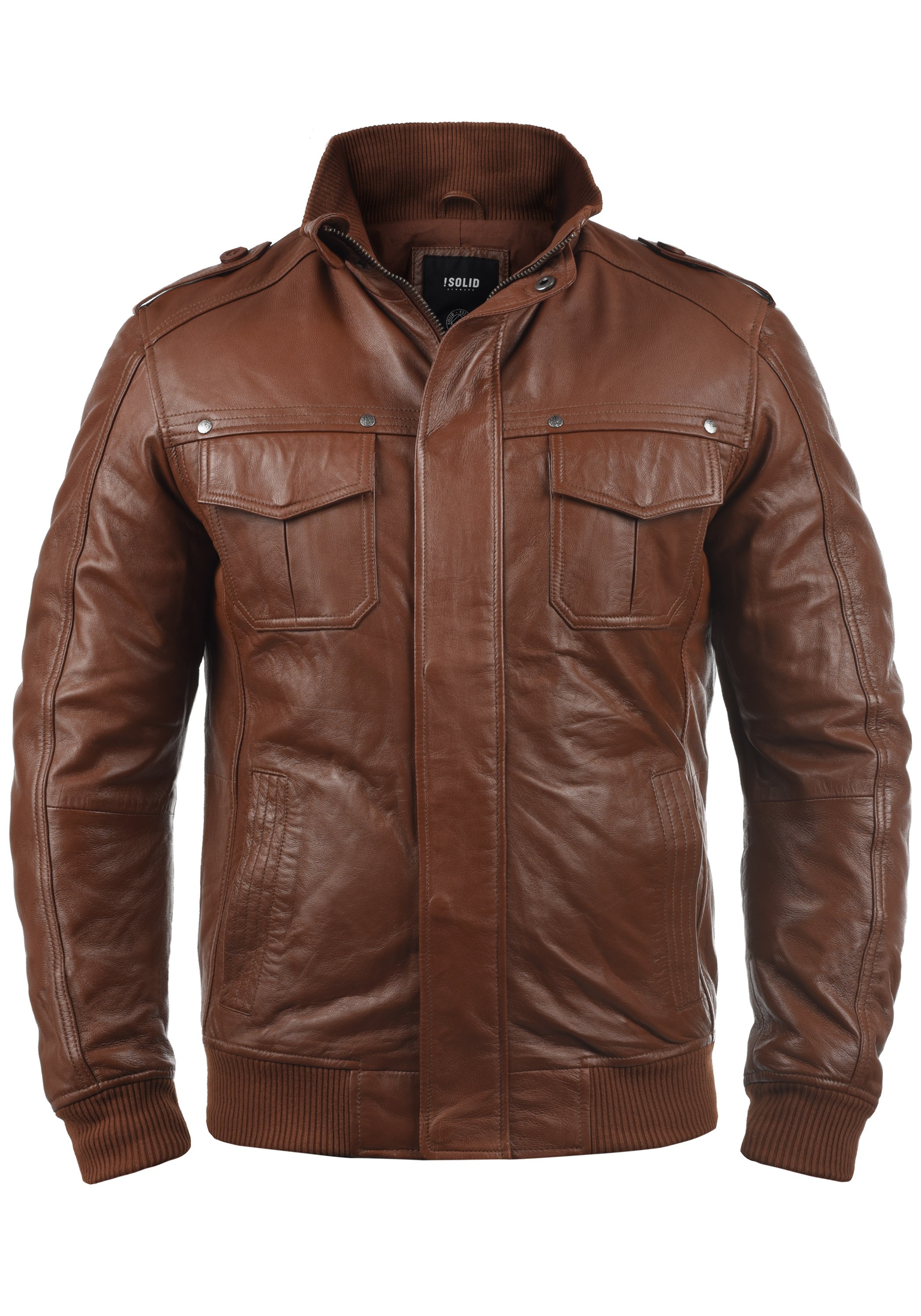 !Solid Lederjacke »Lederjacke SDCamash«, ohne Kapuze