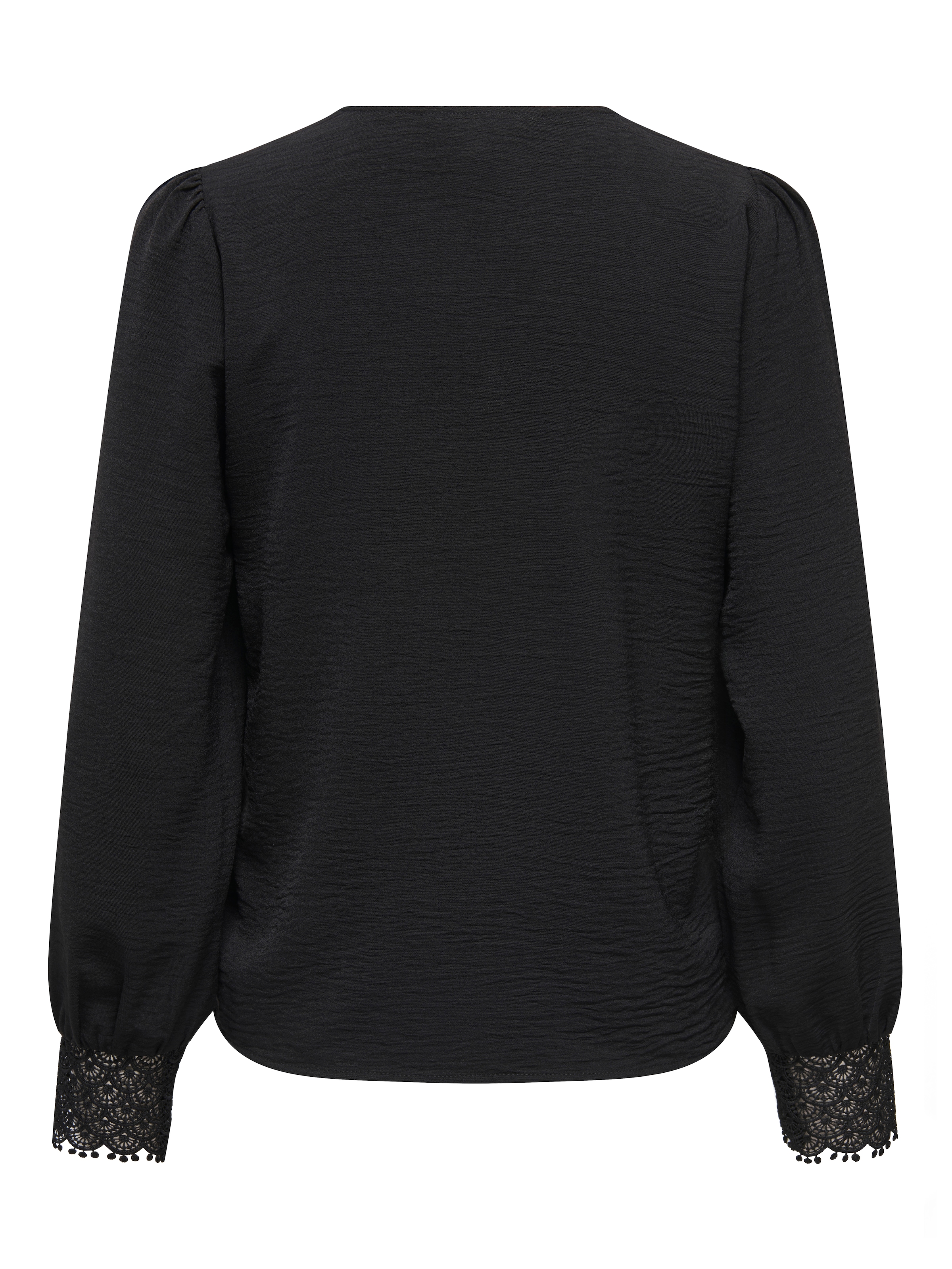 ONLY Langarmbluse »ONLCERENA METTE L/S LACE VNECK TOP WVN« Kunstfaser, regular fit, V-Ausschnitt
