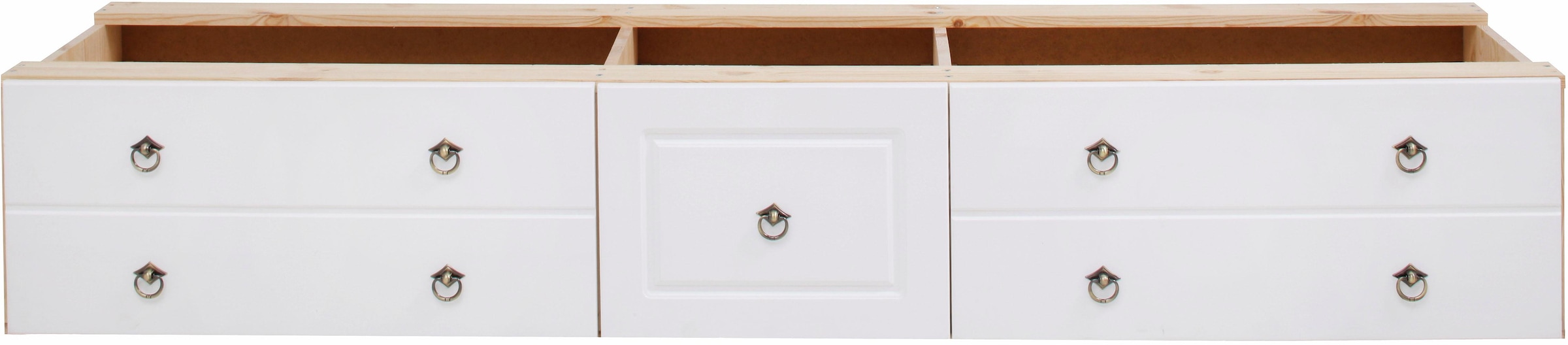 OTTO home, Schubkasten »Hugo, Bettkastenmodul mit 3 Schubladen für eine Bettseite« für das gleichnamige Massivholzbett, massive Kiefer, FSC , weiß, 