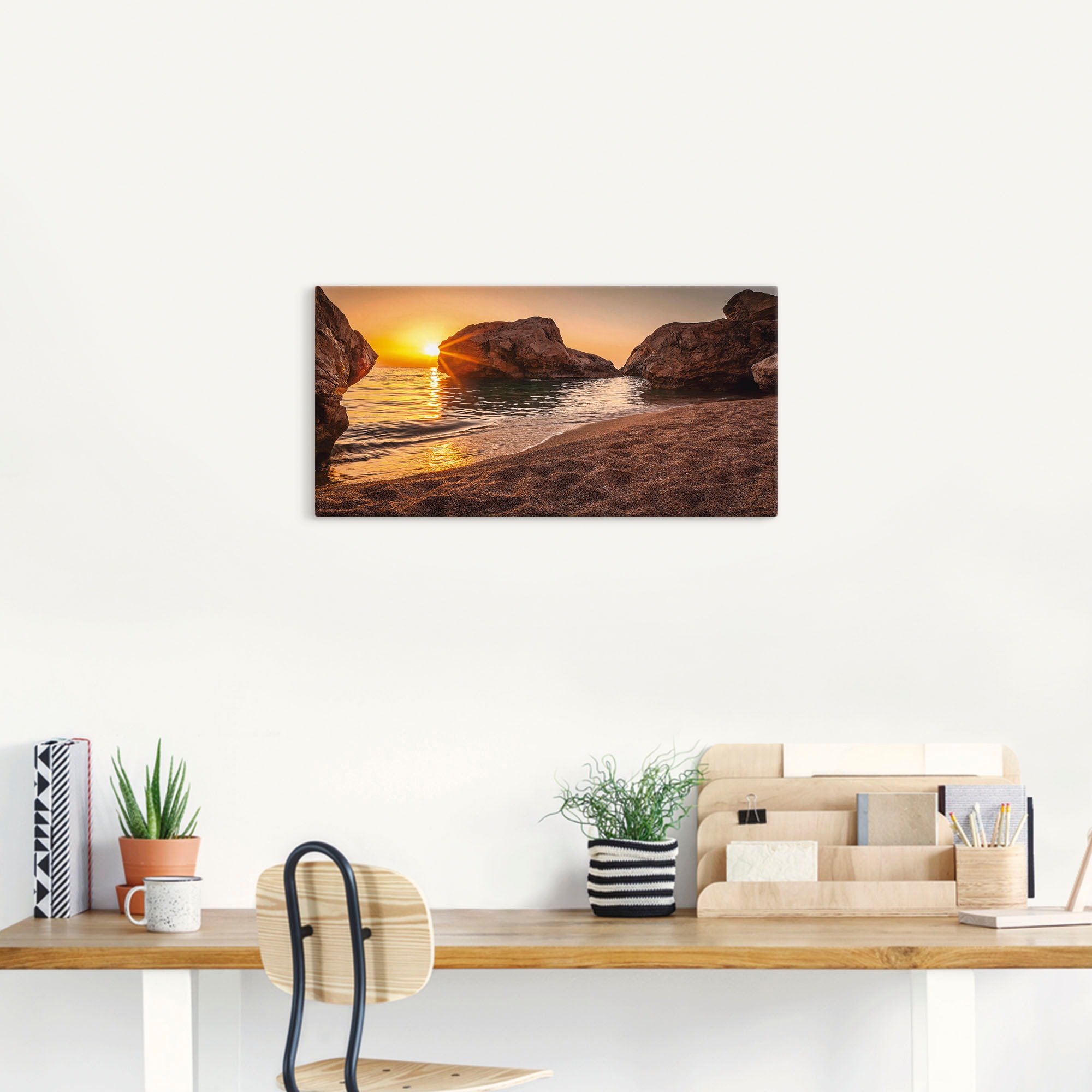 Artland Wandbild »Sonnenuntergang und Strand« Strand 1 Stk. tlg. als Alubild, Outdoorbild, Leinwandbild, Poster, Wandaufkleber