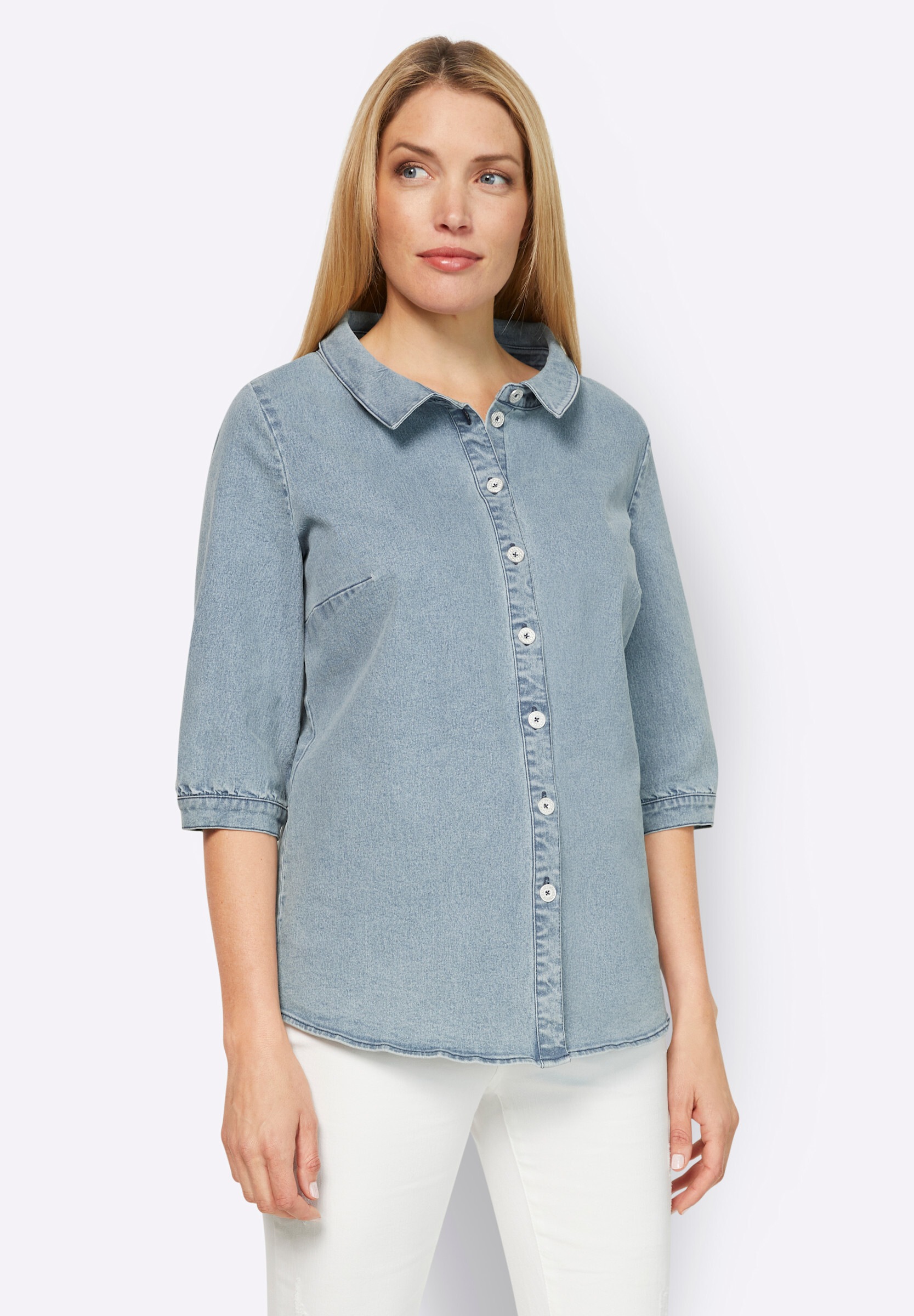 heine Jeansbluse »Jeansbluse Jeansbluse in leichter Used-Waschung«
