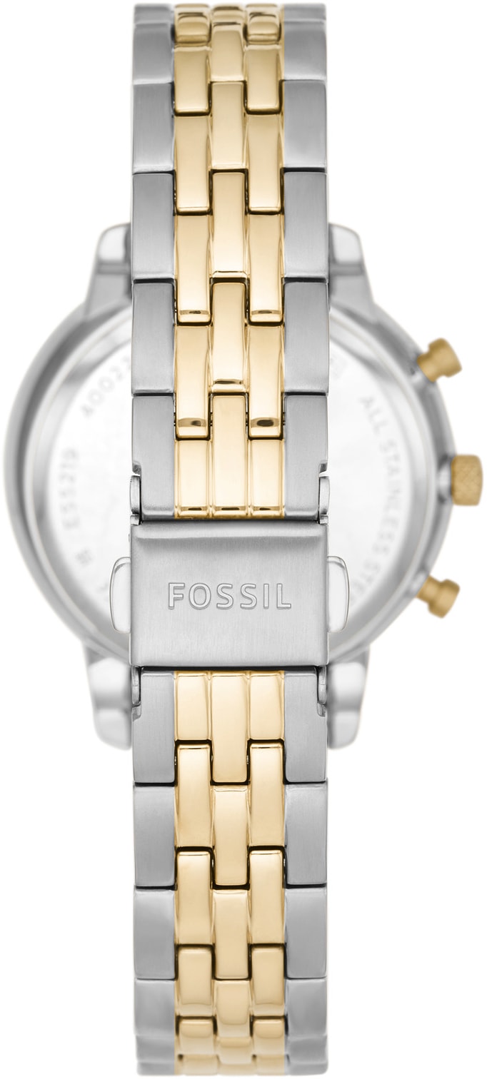 Fossil Chronograph »NEUTRA«, Quarzuhr, Armbanduhr, Damenuhr, Edelstahlarmband, analog, Tag