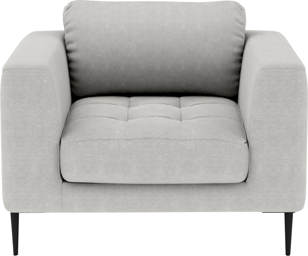 TRENDMANUFAKTUR Sessel »Luzi, Loungesessel, modern mit extra hohen Füßen«, Designsessel mit tollem Sitzkomfort, Metallfüße schwarz, Breite 96 cm