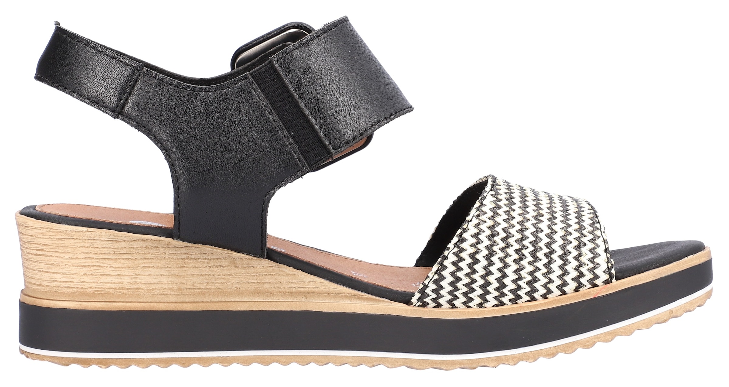 Remonte Sandalette »ELLE-Collection«, Sommerschuh, Sandale, Bequemschuh mit Klett unter der Zierschnalle