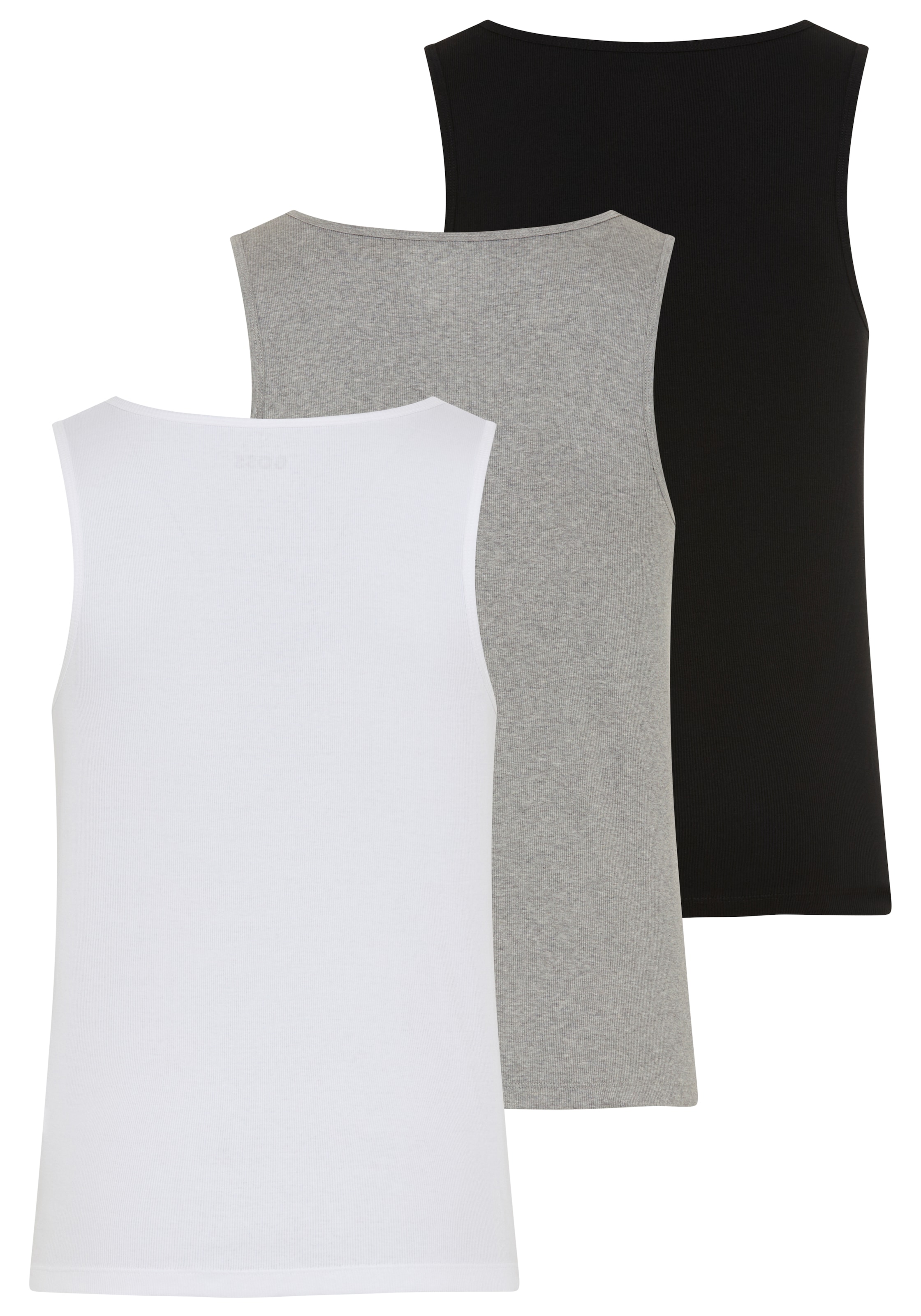 BOSS Tanktop »3P RibClassic BOSS ONE« Ton in Ton Stickerei auf der Brust