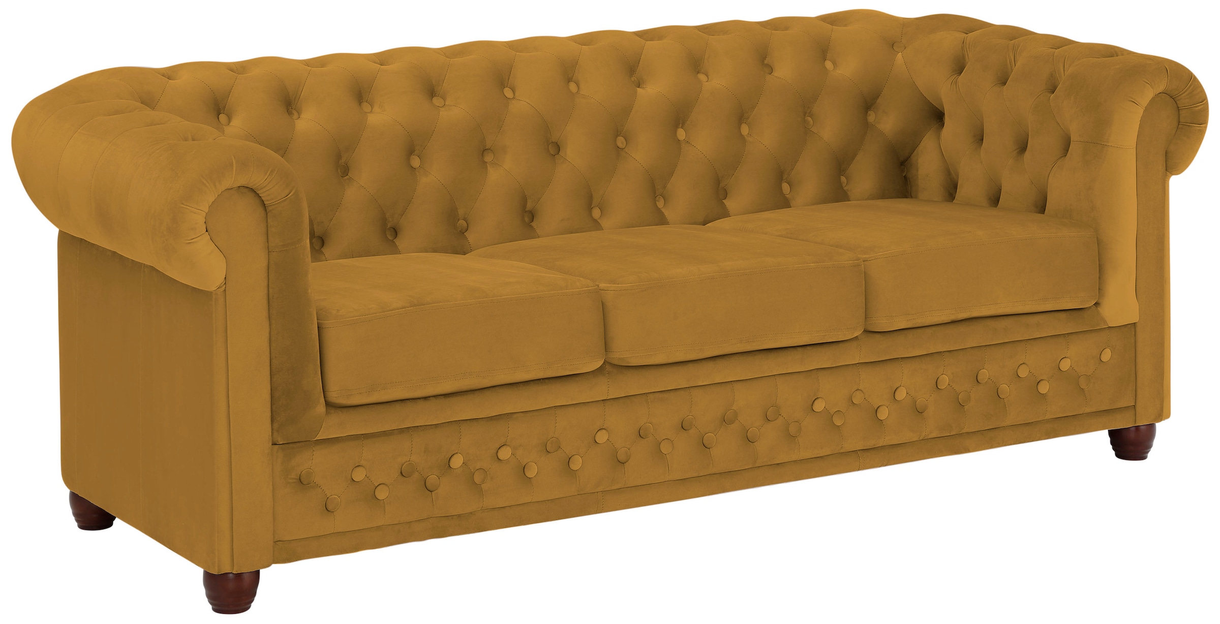 Home affaire Chesterfield-Sofa »New Castle«, mit hochwertiger Knopfheftung in Chesterfield-Design, B/T/H: 203/86/72