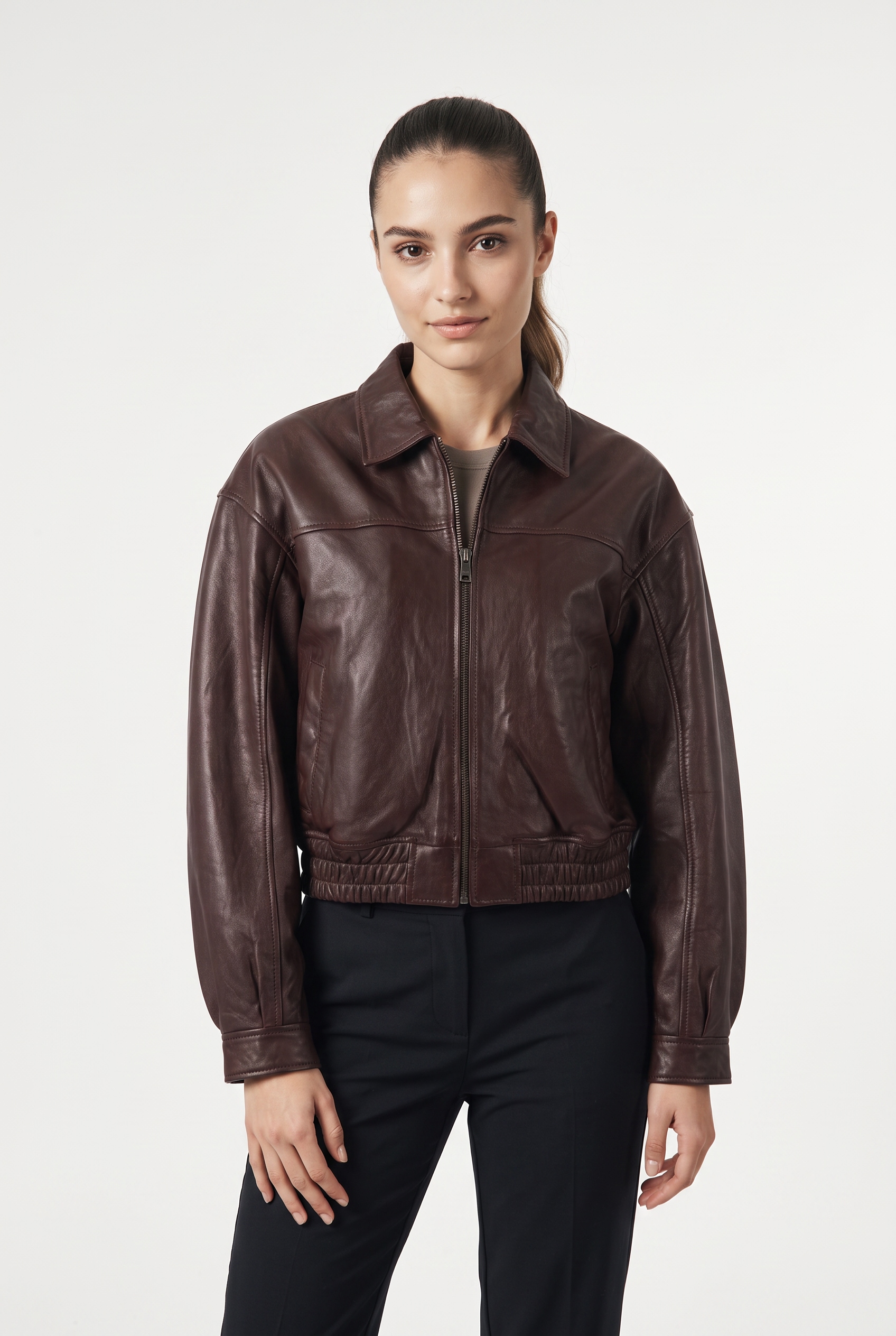 Mauritius Lederjacke »MWMarcia« mit Umlegekragen, kurze Passform