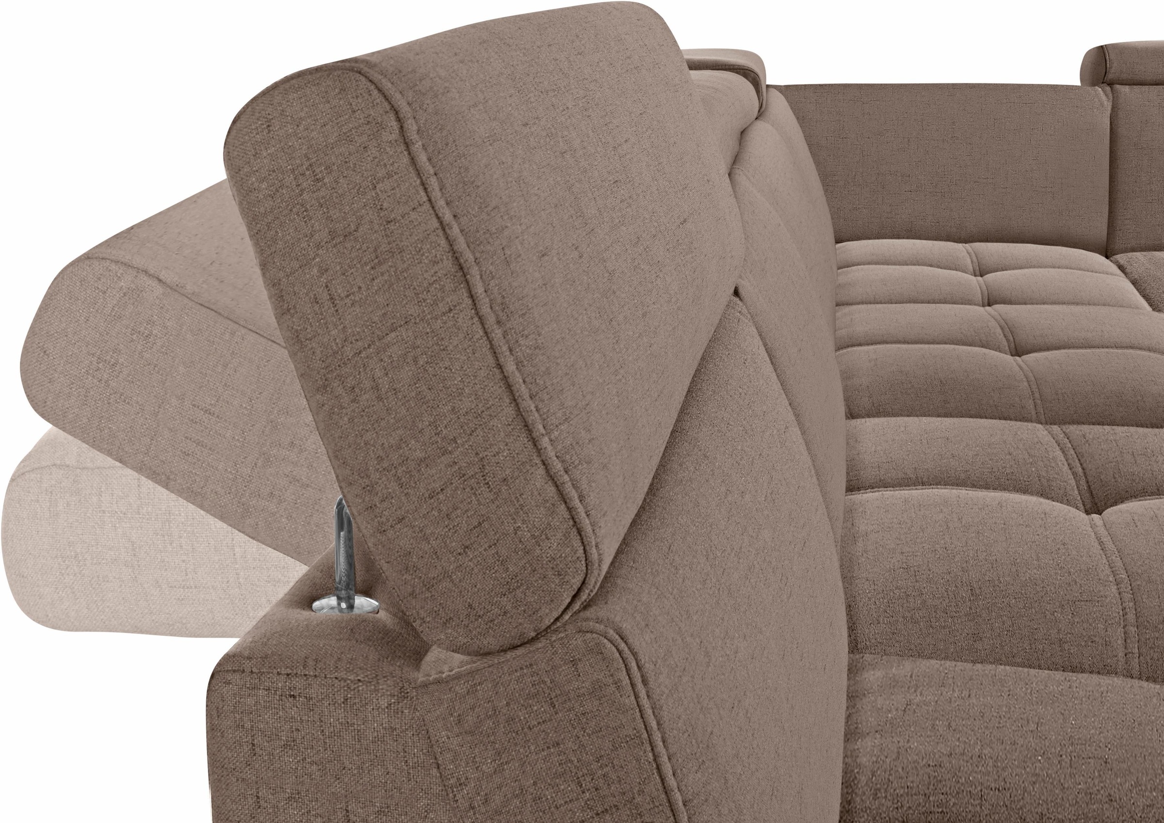 DOMO collection Wohnlandschaft »Ava moderne Sitzheftung mit toller Doppelnaht, komfortabel, U-Form«, mit Federkern, wahlweise mit Kopfteilverstellungen