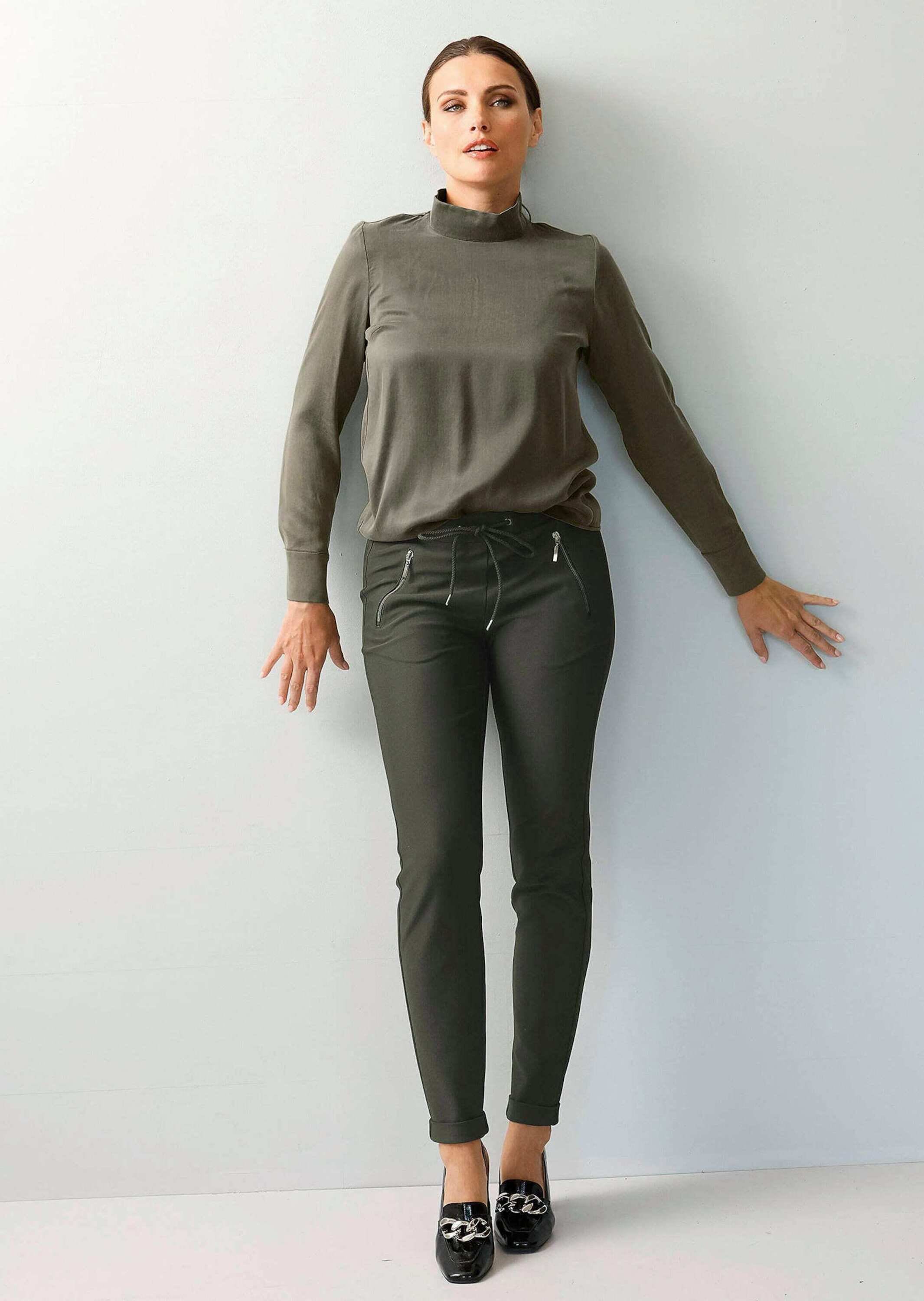 Alba Moda Langarmbluse »Satinbluse Satinbluse mit Stehkragen«