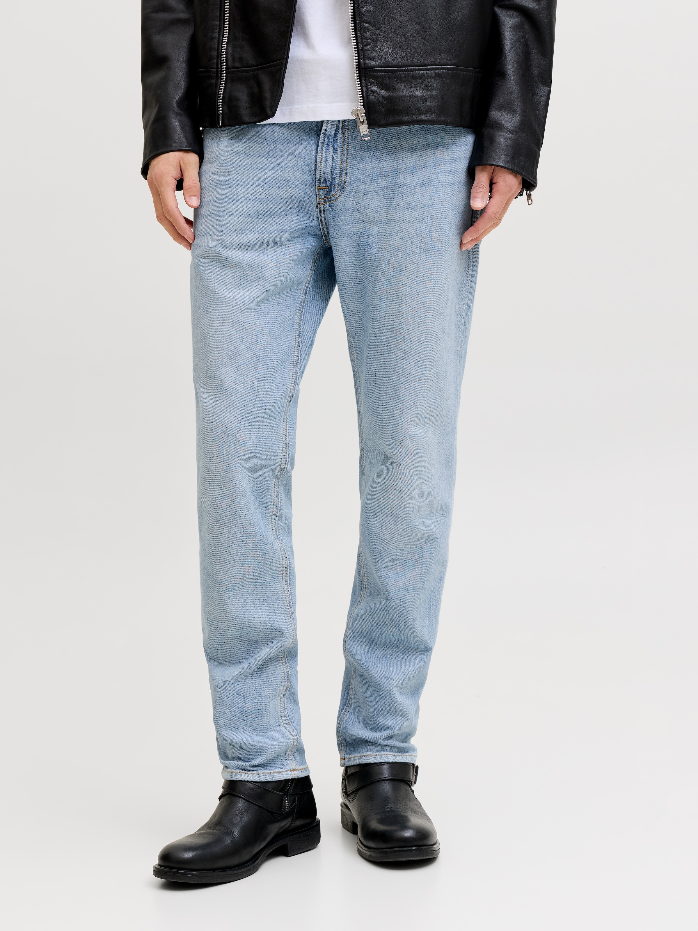 Jack & Jones Regular-fit-Jeans »JJICLARK im Used-Look, Stretchkomfort und niedrige Leibhöhe« Baumwollmischung, regular fit
