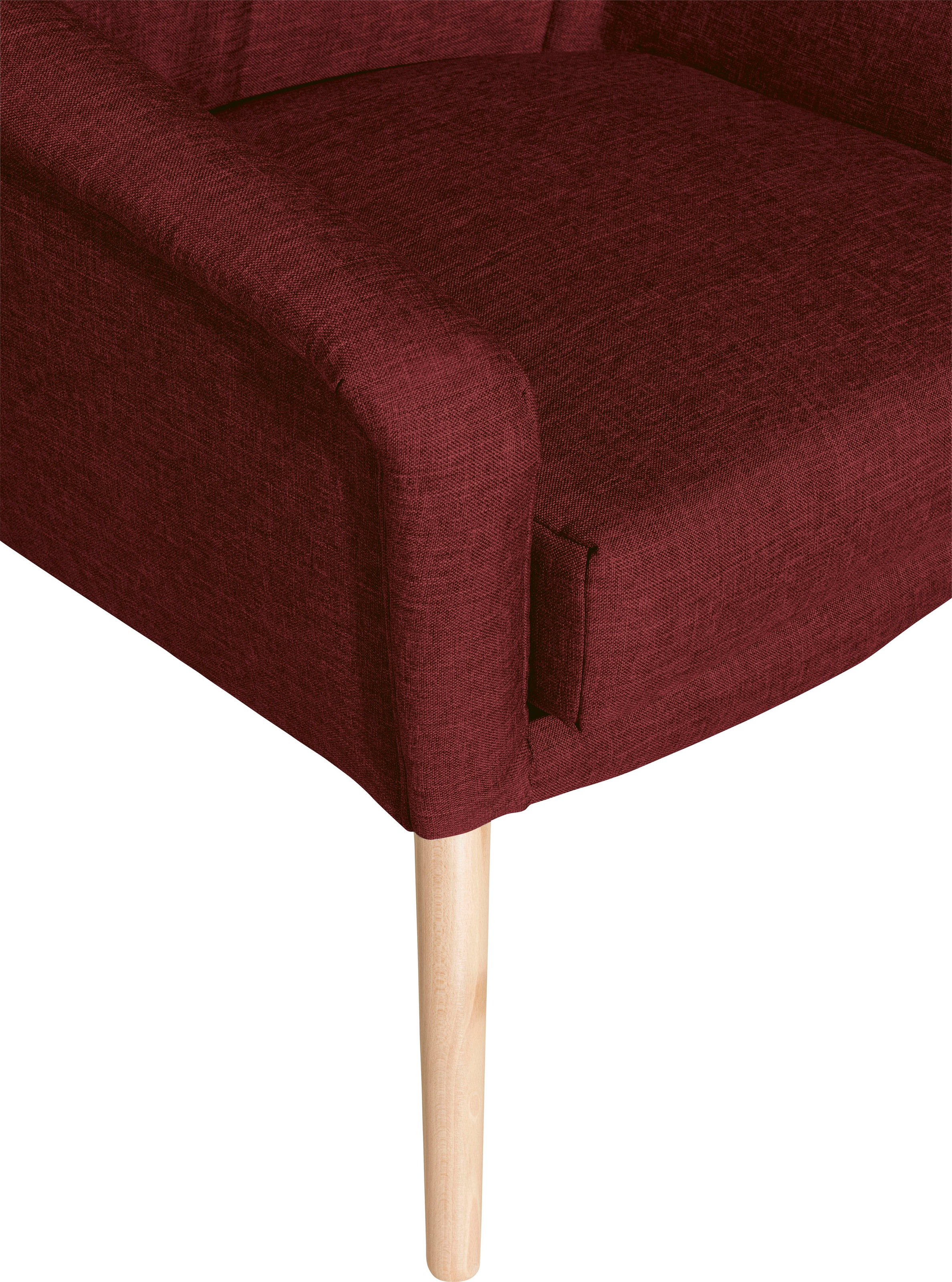 Max Winzer® Cocktailsessel »Alan, Loungesessel mit hohem Sitzkomfort, moderne Formensprache«, im Retrolook, Füße in Buche natur