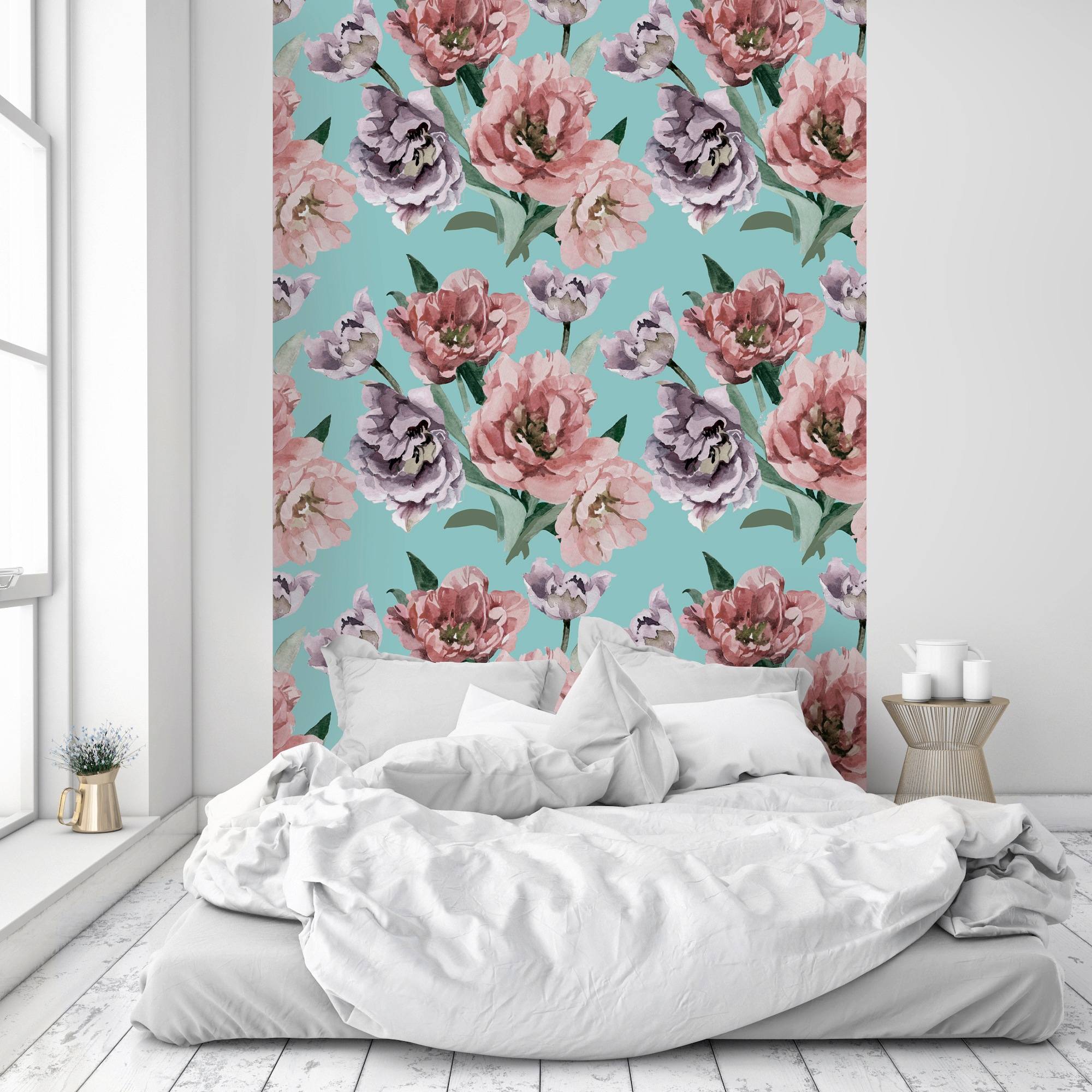 queence Vinyltapete »Fenja«, bedruckt-Motiv-botanisch-floral-gemustert-natürlich, 90x250cm, selbstklebend, kinderleichte Anbringung, Sticker