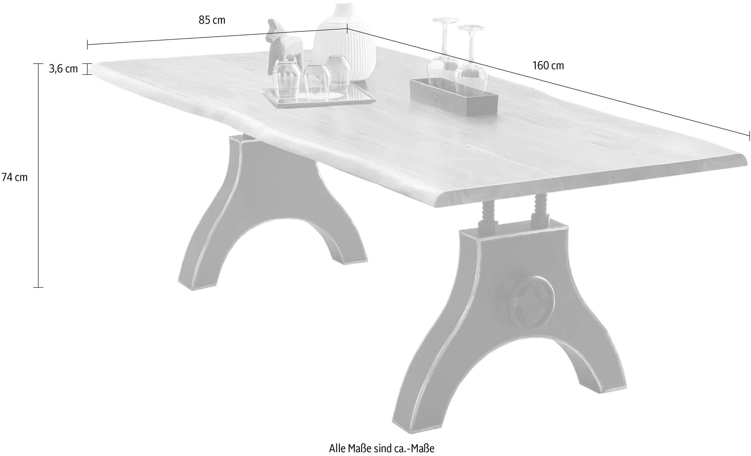 SIT Esstisch Akazienholz massiv gebeizt, lackiert und gewachst