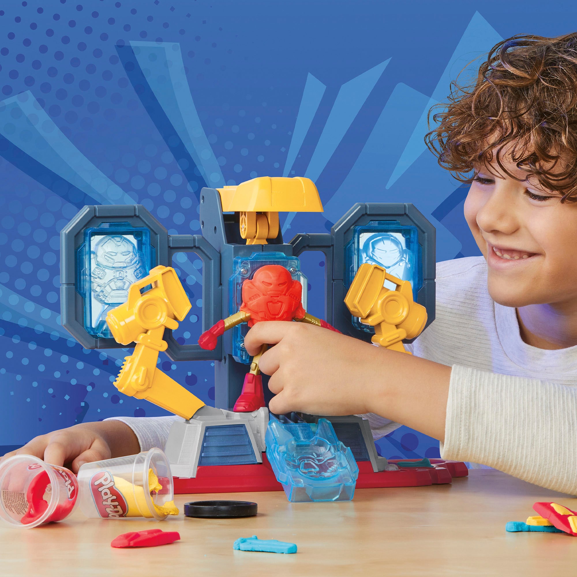 Hasbro Knete »Play-Doh, Marvel Iron Man Buntes Labor«, mit Licht und Sound