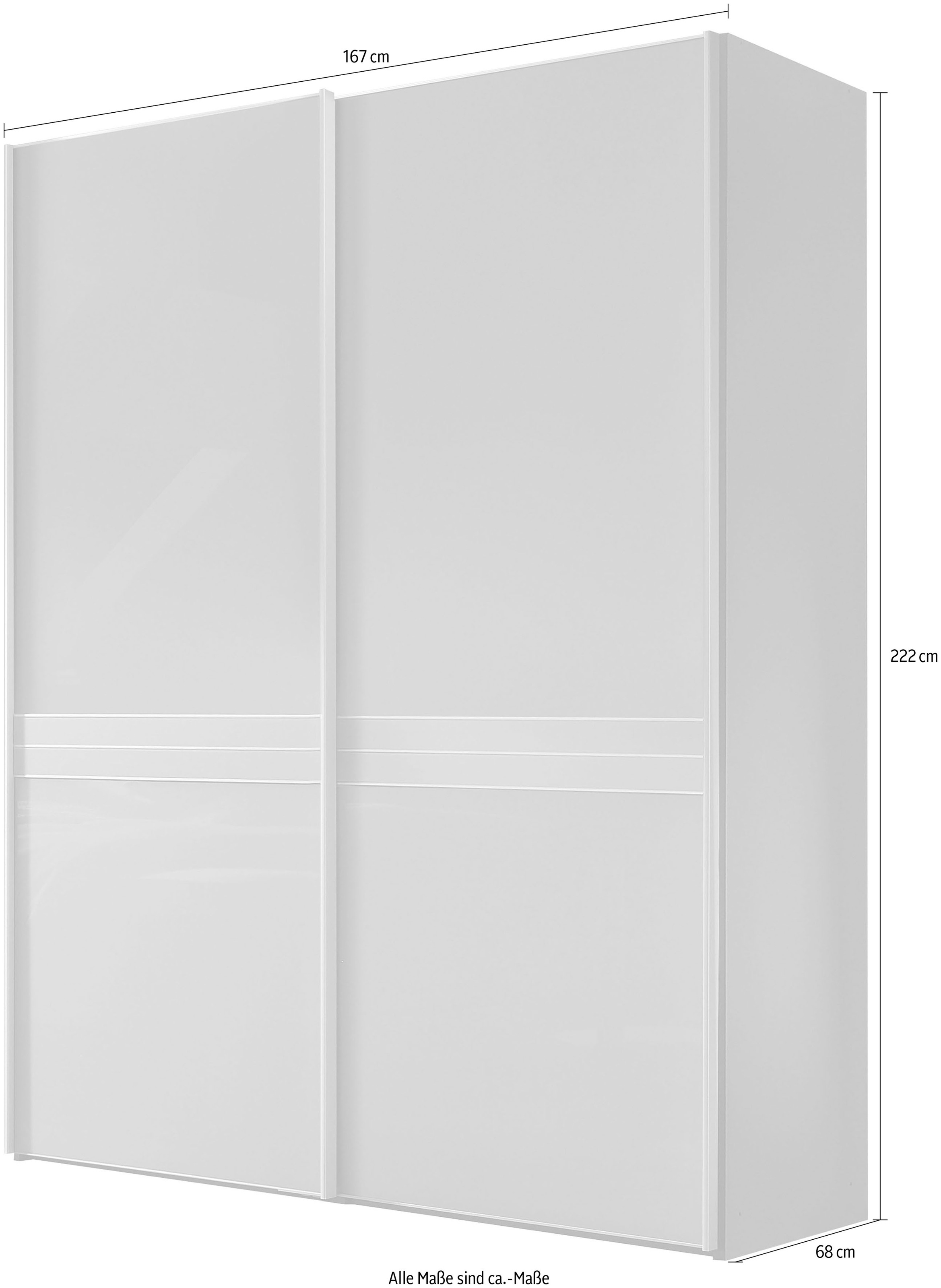 STAUD Schwebetürenschrank »Sinfonie Plus, edles Design in hochwertiger Qualität, Made in Germany« Mittelband in Mattglas und vier verschiedenen Ausstattungsvarianten