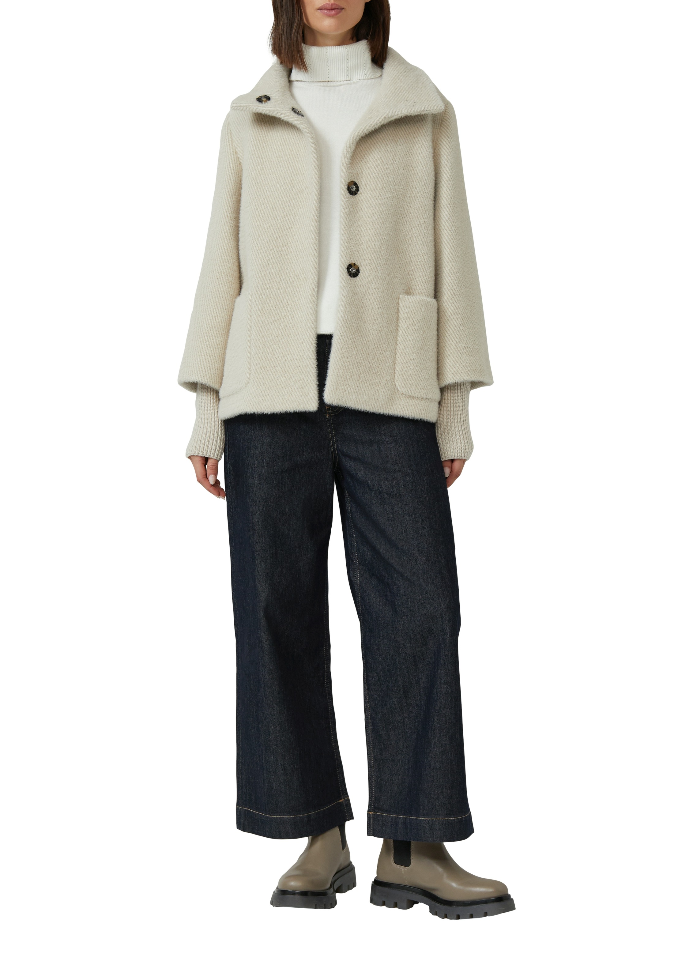s.Oliver BLACK LABEL Outdoorjacke, ohne Kapuze, mit hochschließendem Kragen