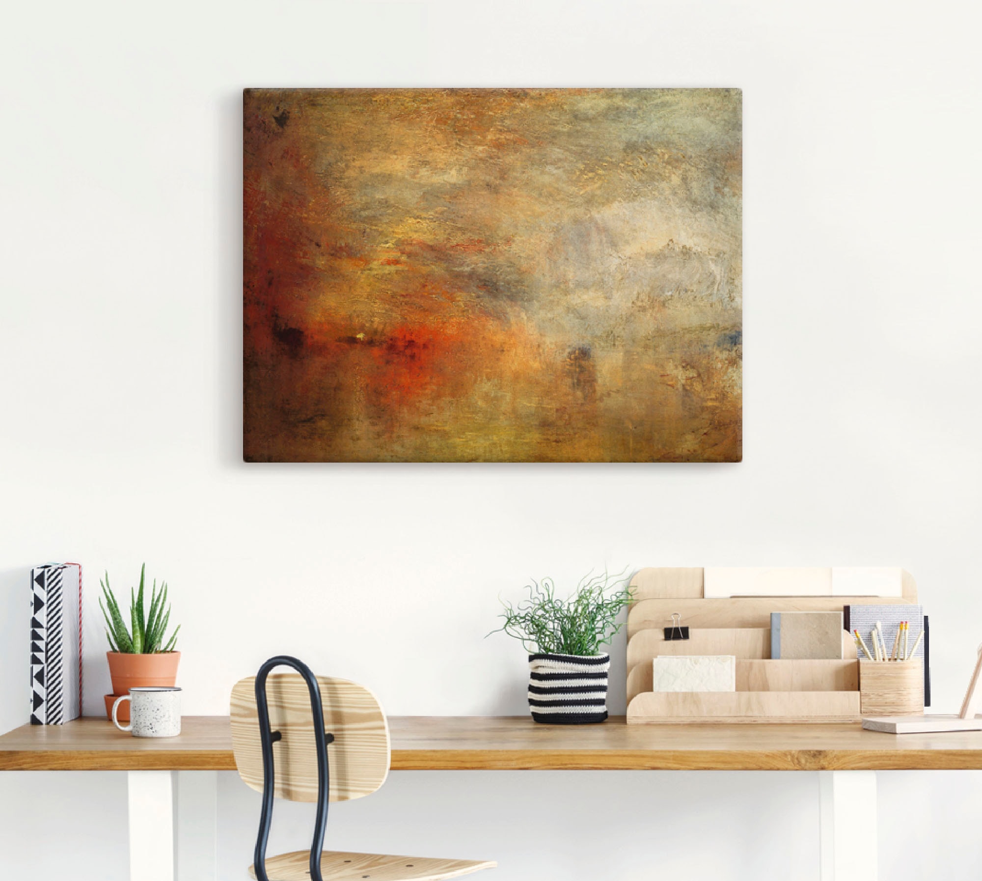 Artland Leinwandbild »Sonnenuntergang über einem See. 1840« Gewässer 1 Stk. tlg. auf Holzrahmen gespannt