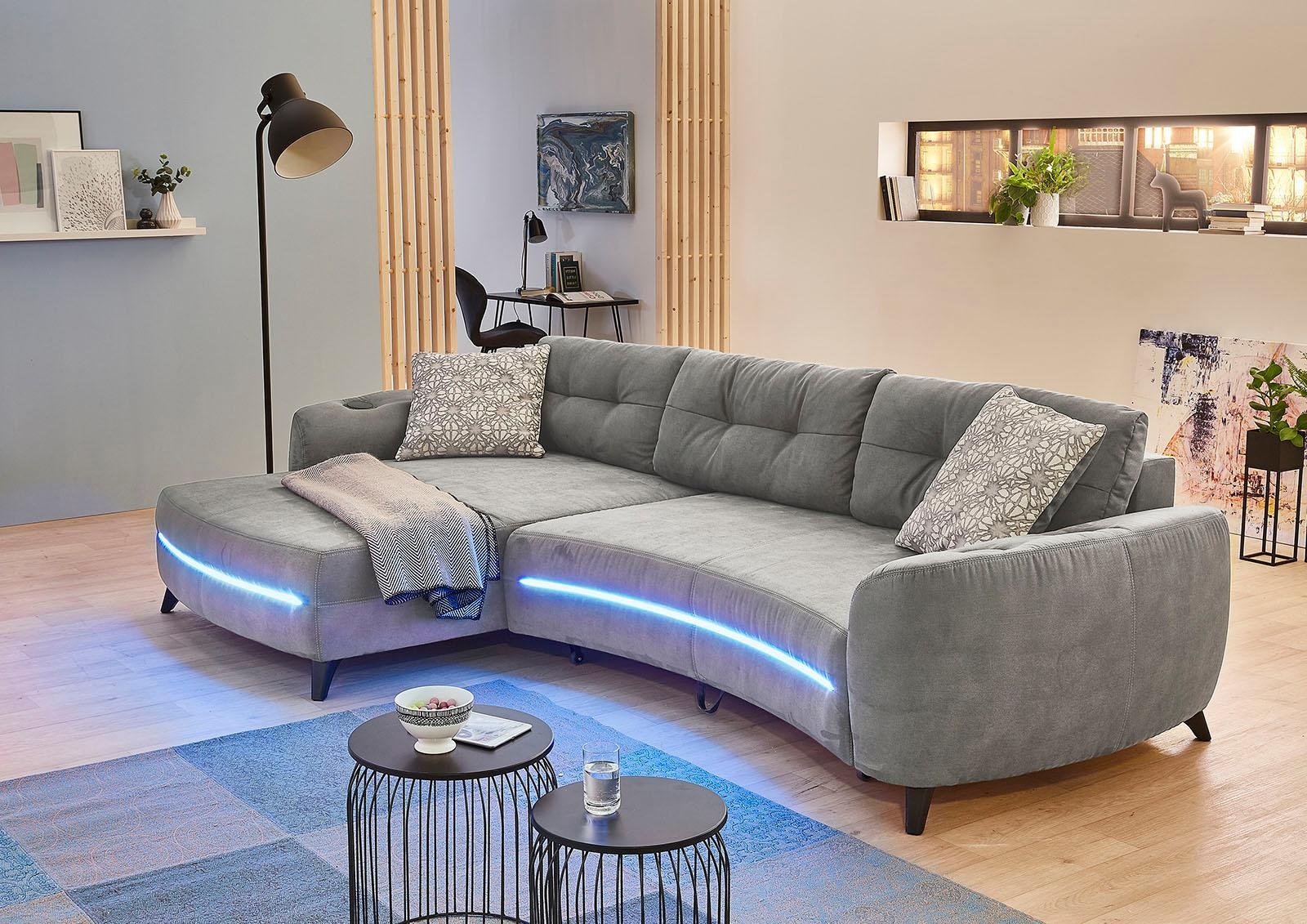 Polsterecke Inklusive Rgb Led Beleuchtung Und Bluetooth Soundsystem