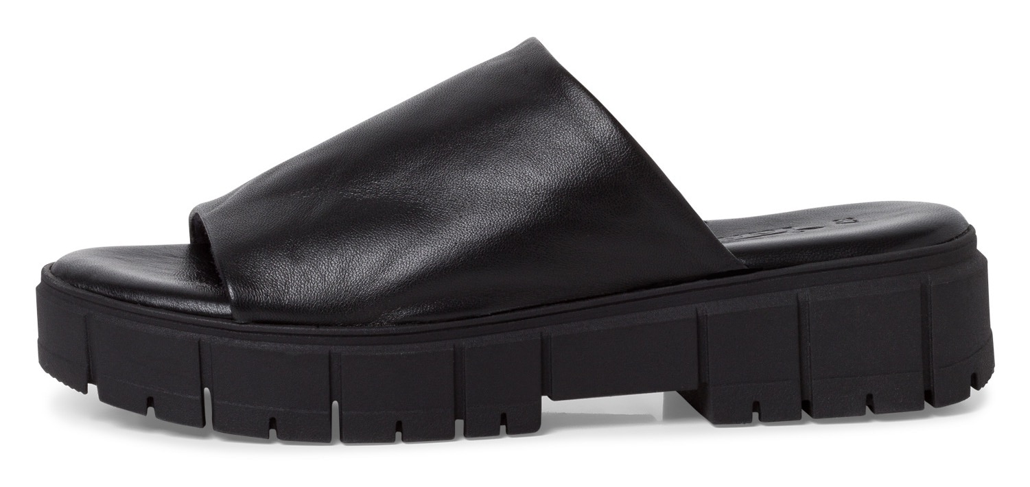 Tamaris Pantolette, Plateau, Sommerschuh, Schlappen im monochromen Look