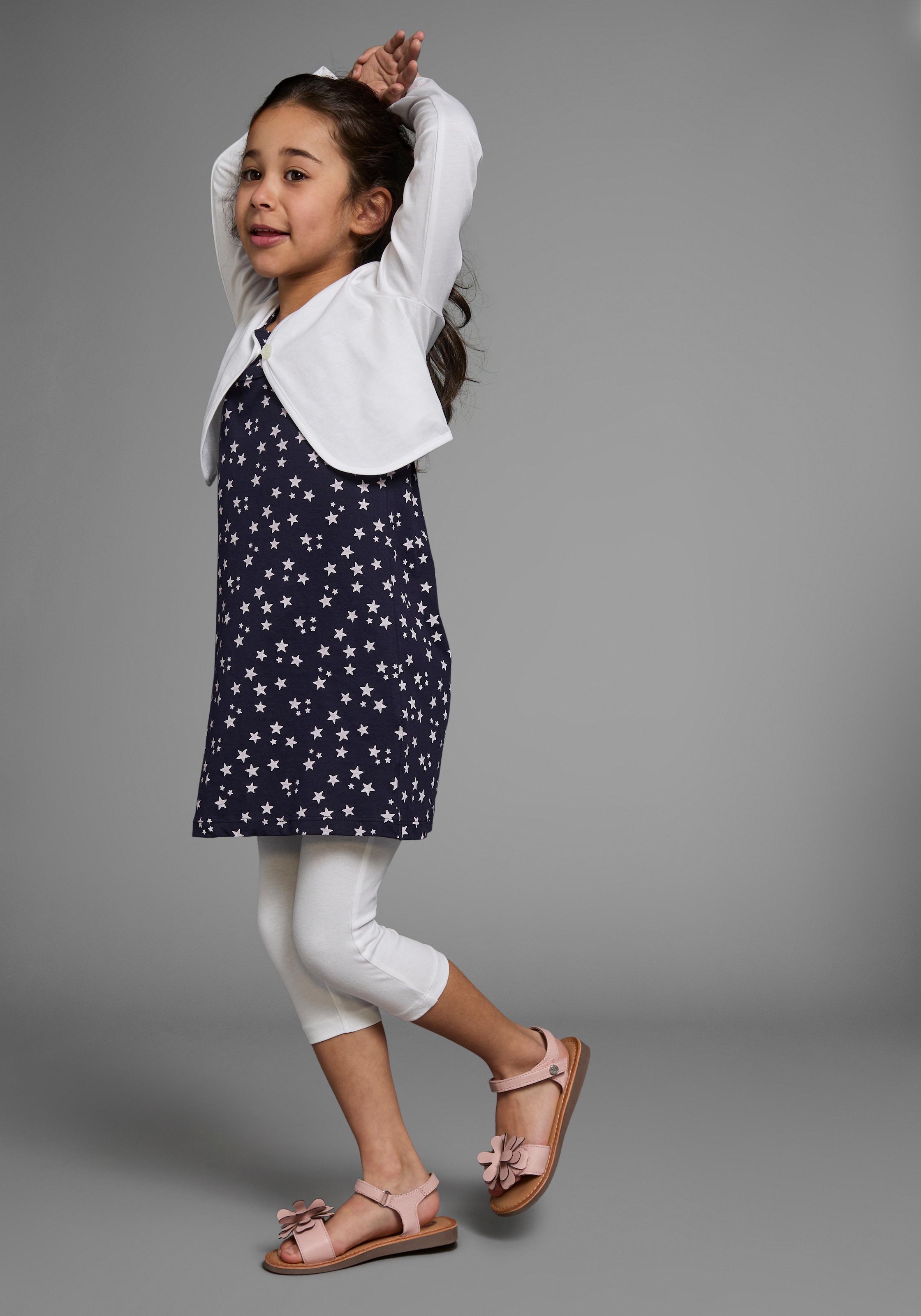 KIDSWORLD Bolero, Kleid & Leggings, (Set), mit Sternchendruck