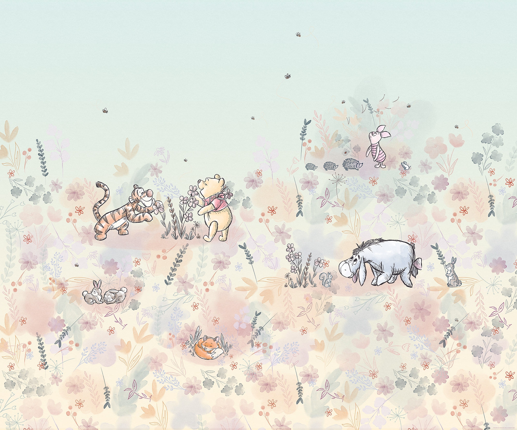 Komar Kindertapete »Disney Winnie the Pooh Flowerfield«, bedruckt