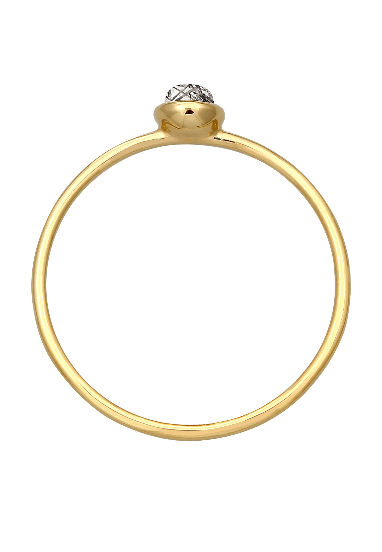 Elli Premium Silberring »Ring Solitär Mondstein Edelstein 375 Gelbgold«