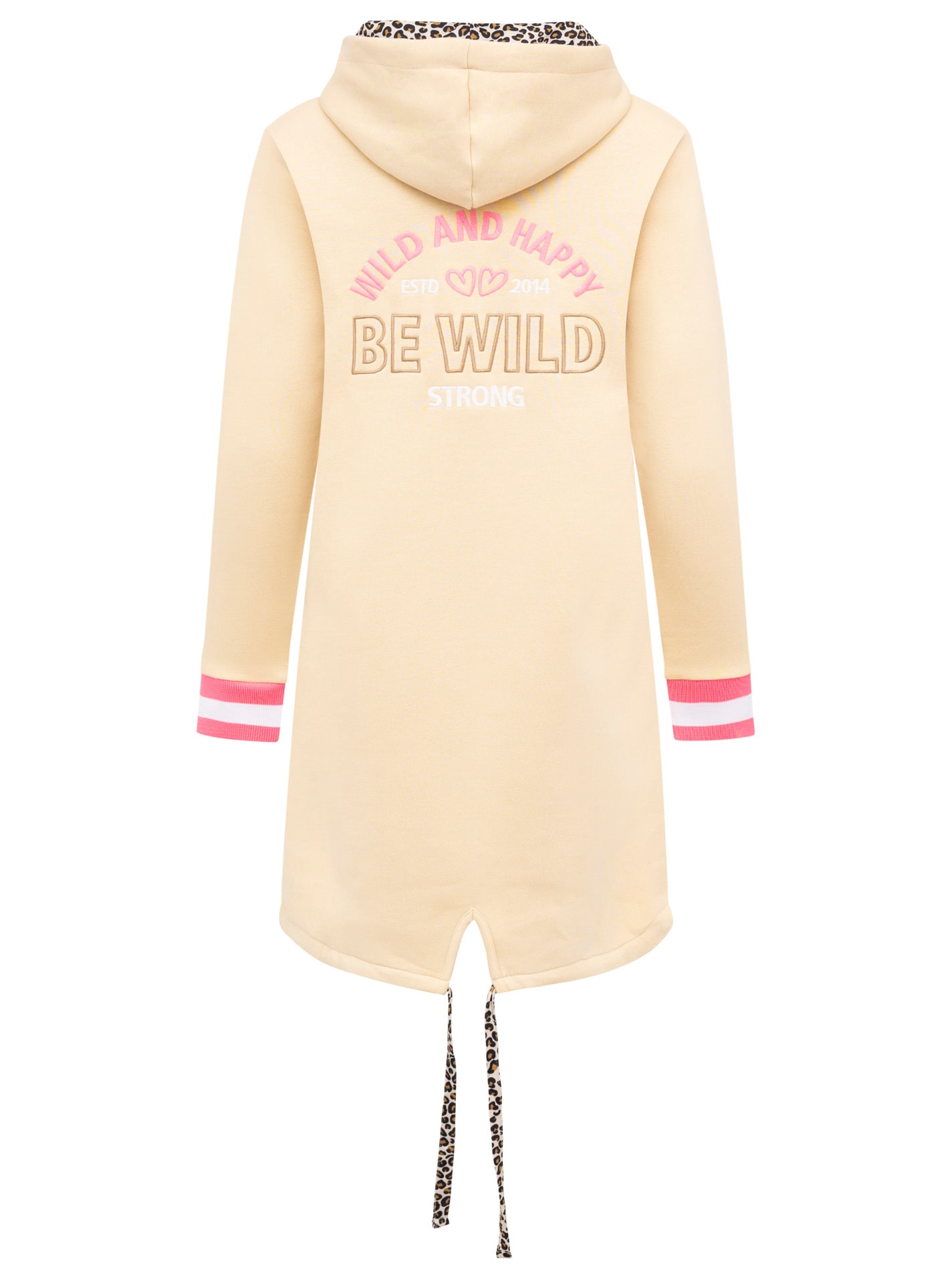 Zwillingsherz Langmantel »Wild and Happy«, mit Leo Details, Reißverschluss, Taschen und großem Stickmotiv