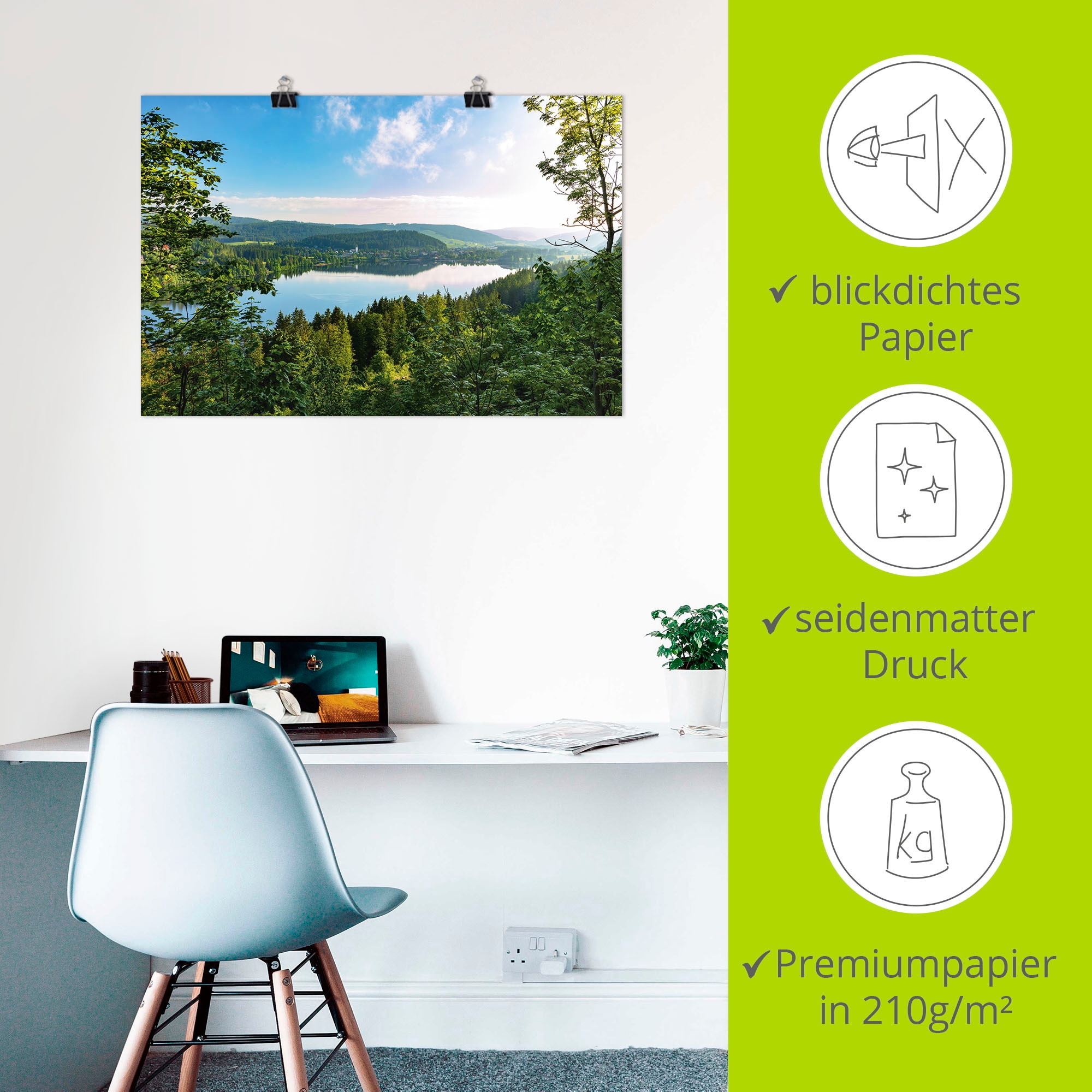 Artland Wandbild »Blick auf den Titisee im Schwarzwald«, Seebilder, (1 St.), als Leinwandbild, Poster in verschied. Größen