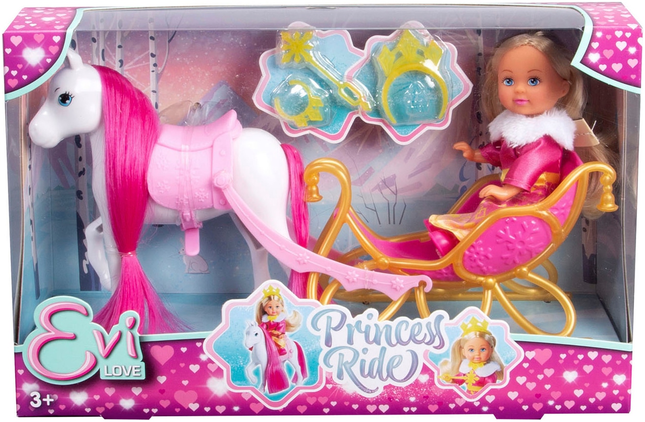 SIMBA Minipuppe »Evi Love, Princess Ride« mit Winterschlitten und Pferd