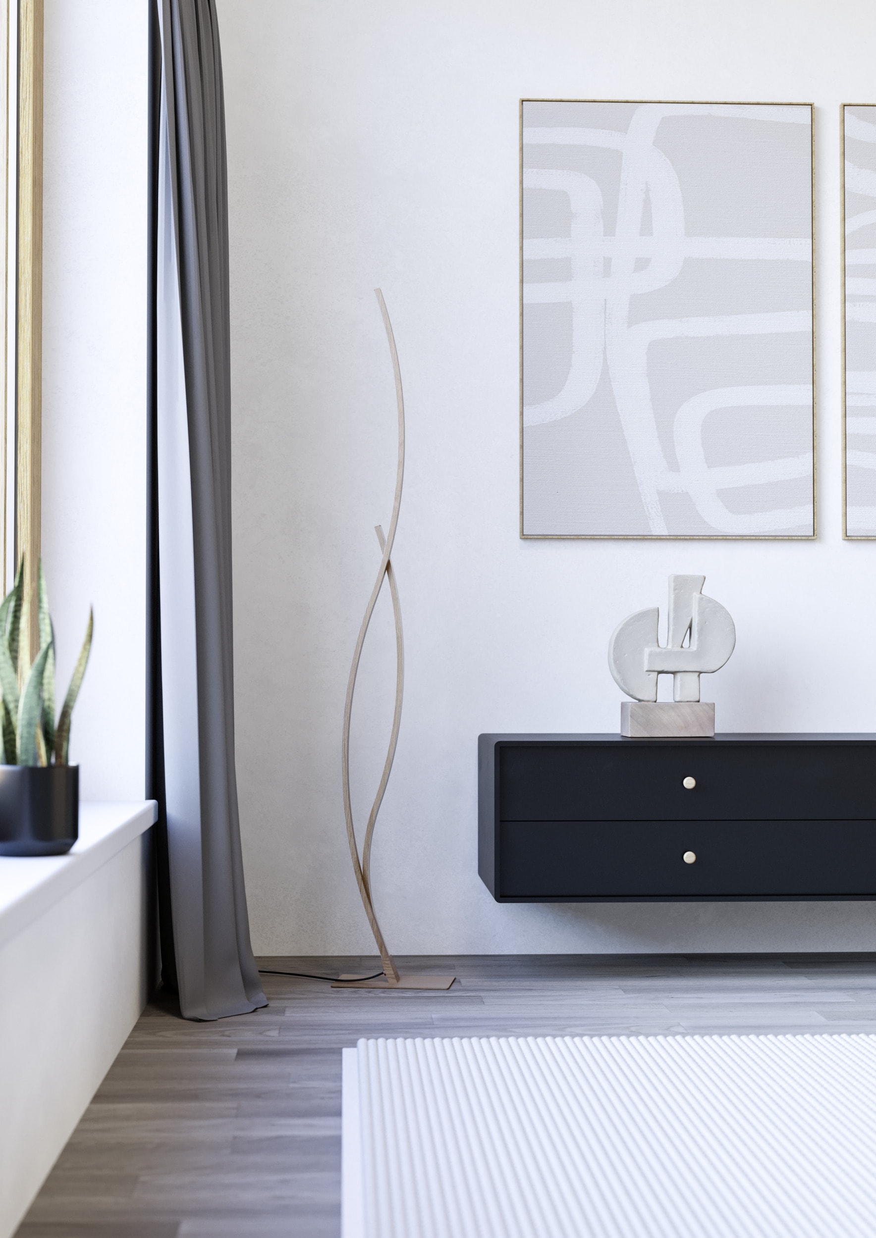 EGLO Stehlampe »GRISOLIA Stehlampe - Stahl - LED - 20W - IP20« LED-Modul 1 Stk. Neutralweiß Standleuchte, Leselampe, Wohzimmer, Schlafzimmer, H129 cm